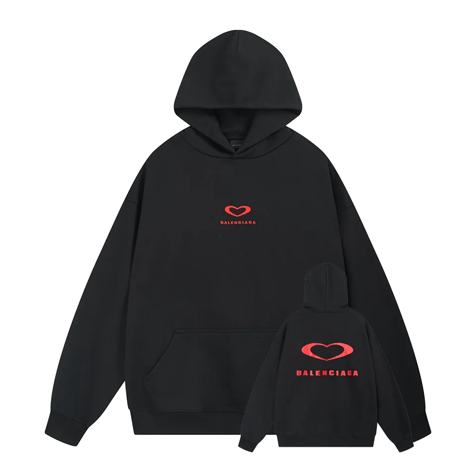 🅿️350 BALENCI*GA Paris Chinese Valentine's Day limited edition hooded sweatshirt. The front embroidery is embroidered with an imported Tajima embroidery machine. The back letters are printed with environmentally friendly glue. Customized matching hardware. The letters are clear. The effect is three-dimensional. Exclusively matched to the pattern, woven and dyed 460g fabric. Threads are dyed in the same cylinder with zero color difference. Brick cabinet synchronization. Welcome to compare. Same style for men and women -Color: black off-white -SIZE: Xs S M L Style number 8991#