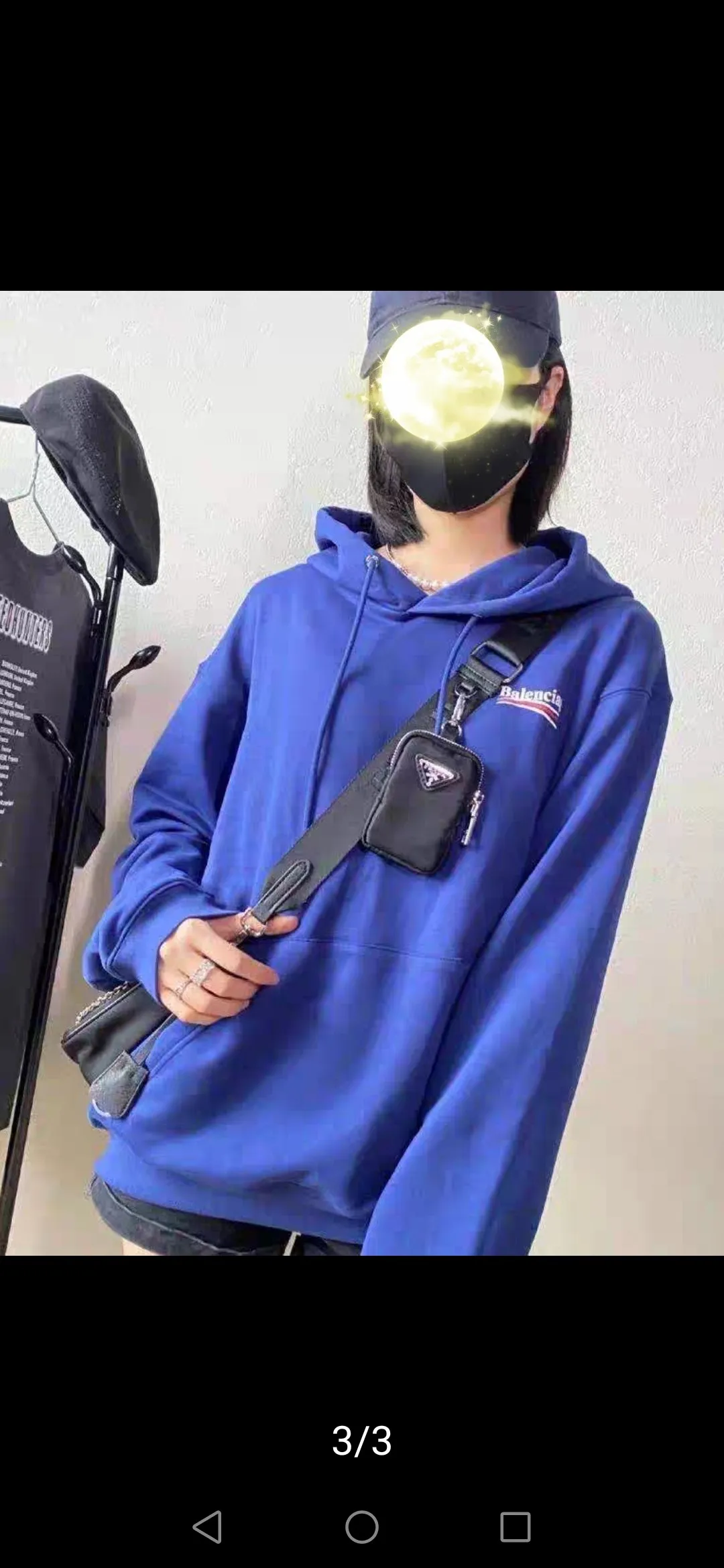 ♻️💯Reference model picture for the upper body❤️The top tested version of Balenciaga BALENCIAGA classic cola wave print hooded sweatshirt. ZP pattern original development. 1:1 customized accessories. Packaging (including logo Sydney paper + new main mark + washing + hang tag). The whole sweatshirt is made of 460g pure cotton large terry, and the wet weight can reach 490, which is full of thickness. The printing uses the Israeli Kornit digital direct-injection process. The dye is added with 0.028 granular nano-plastics. When sprayed on the fabric, it has strong adhesion and is not afraid of strong washing and exposure (it is recommended to take care of the clothes), ensuring that the printing will not fall off after wearing. Customized washing, labeling, accessories, and hardware can reach professional standards. Whole piece of clothing, hat string, threaded fabric, produced in the same vat, 0 color difference, color: dark blue, size: XS-L P:450