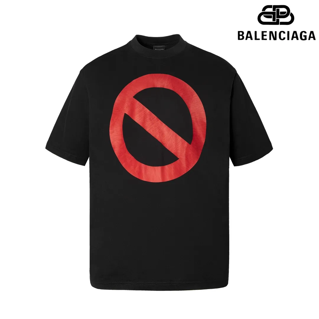 🅿️160 9118# Detailed picture Top version [[BALENCIA*GA] official website quality Paris' new no-traffic theme series crackle print short-sleeved T-shirt OS version Loose dropped shoulders Unisex style Fabric: 260g 100% cotton double yarn Technology: front and rear crackle print Garment wash Shape solid color Color: black white Size: XS S M L