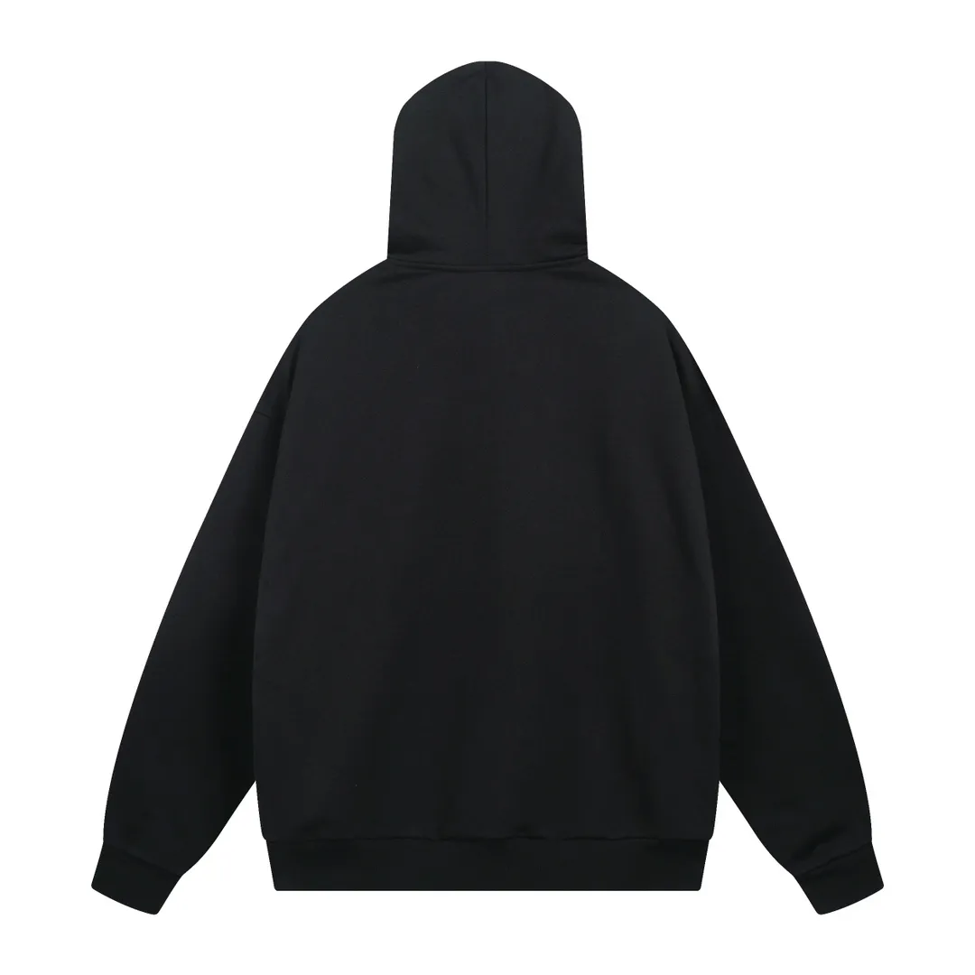 🅿️310 real photos [Top version. Official website quality] BALENCI*GA/Paris. 2024 new model. Wheat ear embroidery on the front. Ready-to-wear frayed and distressed hooded sweater. Brick cabinet synchronization. Genuine product developed at the first time, please print and compare! The fabric is made of Paris ZP custom-woven and dyed cotton terry sweatshirt. Weighing 460 grams, the cloth surface is clean. The cloth pattern is clear, soft and comfortable. The threads are dyed with no color difference. The embroidery uses imported Tajima embroidery machines. The letters are clear and the effect is three-dimensional. The entire garment is worn and distressed. The version adopts OS loose shoulder design. Same style for men and women. Code: BL238903 Color: Black Size: XS. S. M. L