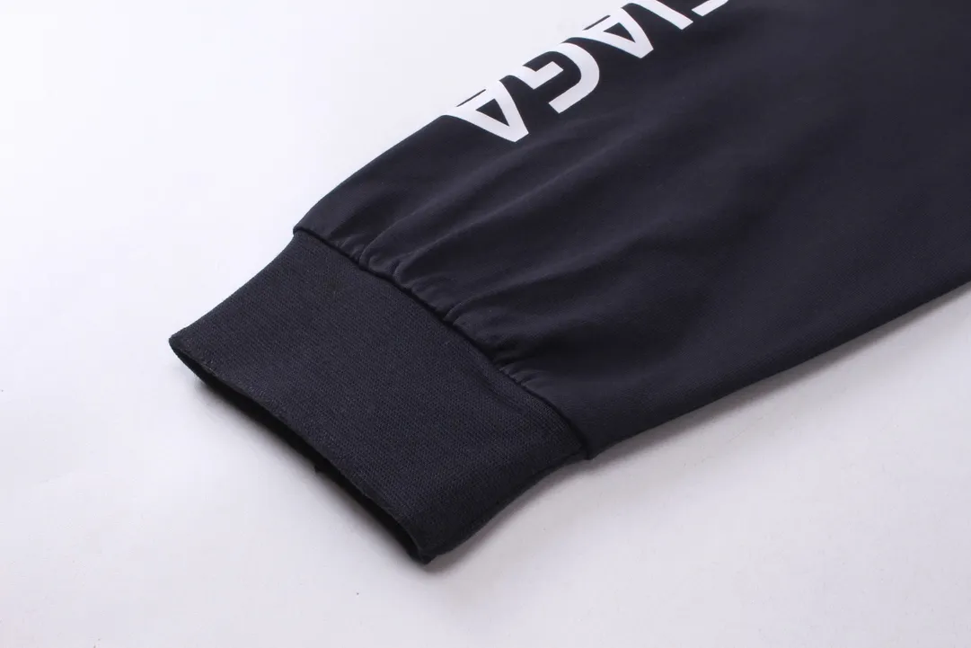 🅿️250 BALENCI*GA Paris surfing pattern long sleeves with letters. The fabric is made of Paris custom-woven double yarn cotton fabric. The weight is 280g. The thread is custom-woven and dyed without color difference. The front and back panels are made of environmentally friendly dot offset printing. Two high-temperature setting washes. os dropped shoulders and loose version. Same style for men and women -Color: gray blue beige -SIZE: XS S M L Style No. 8611#