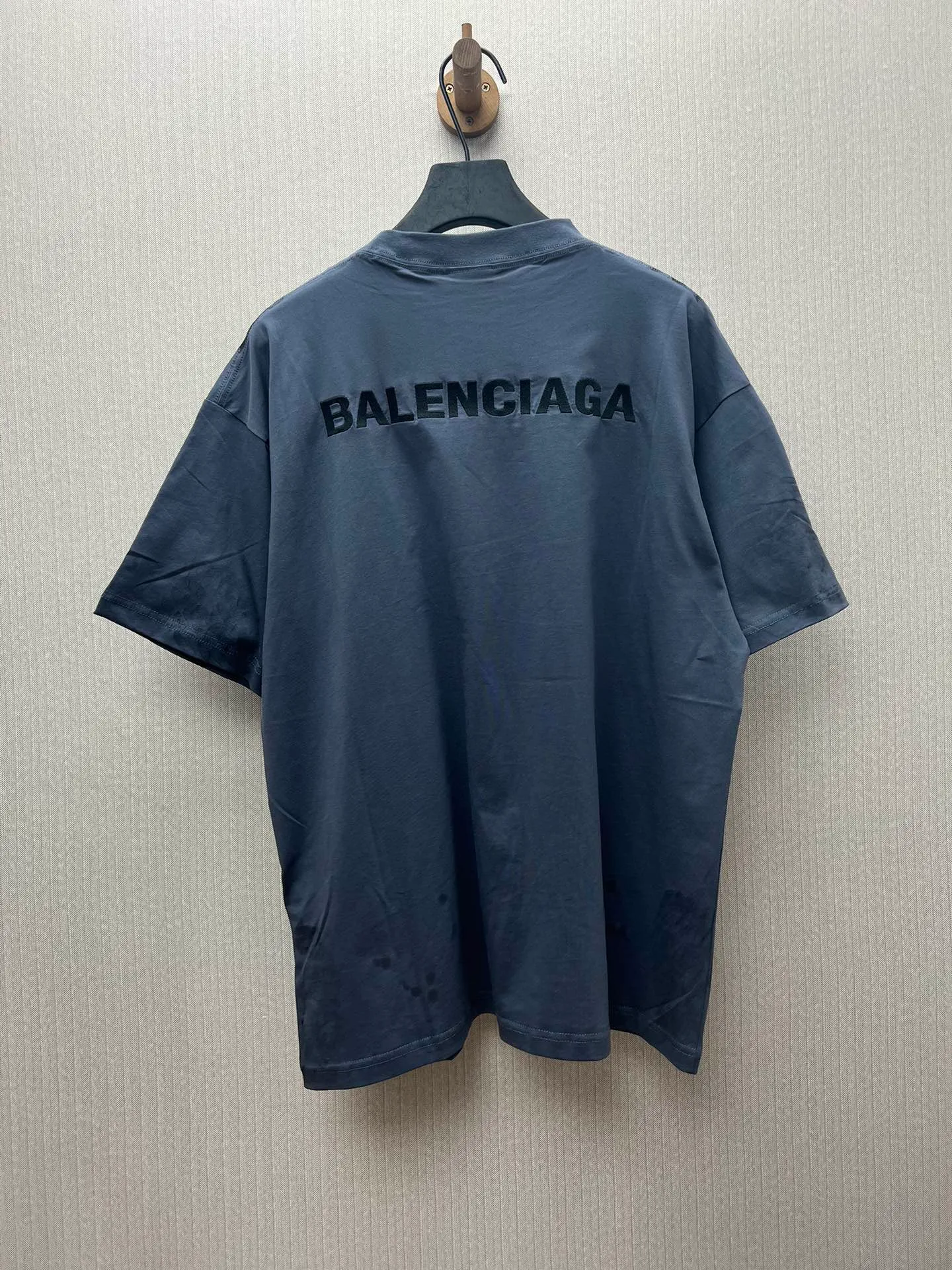 🅿️320 Paris 25ss new faded effect printed embroidered cotton round neck short-sleeved T-shirt medium version men's size: XS.S.M.