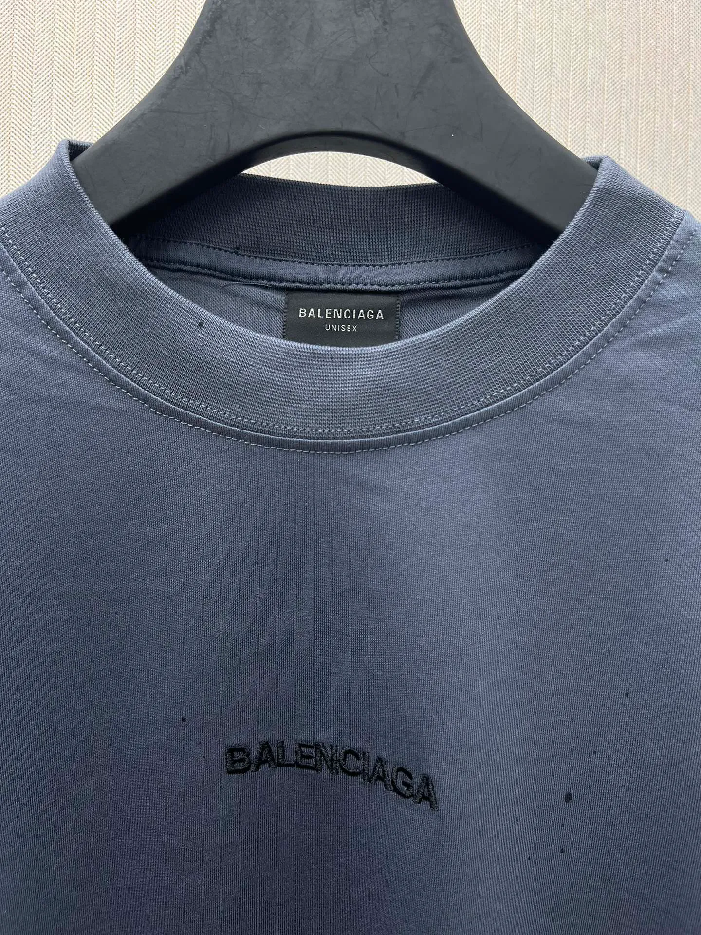 🅿️320 Paris 25ss new faded effect printed embroidered cotton round neck short-sleeved T-shirt medium version men's size: XS.S.M.