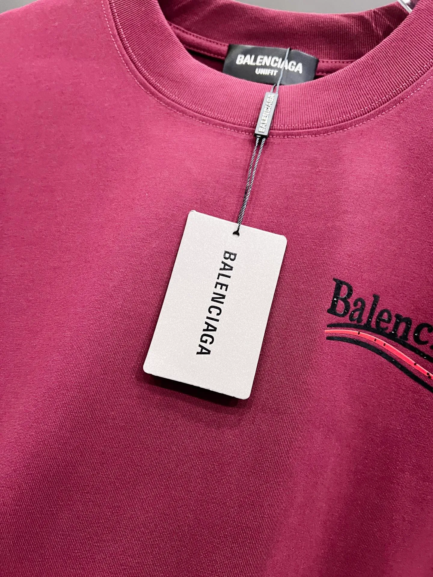 🅿️190 BAL Balenciaga 2025 autumn and winter new short-sleeved T-shirt, classic Coke logo printing + hot diamond process, loose version for men and women, S M L XL XXL, five sizes, color: black, white, Angora red