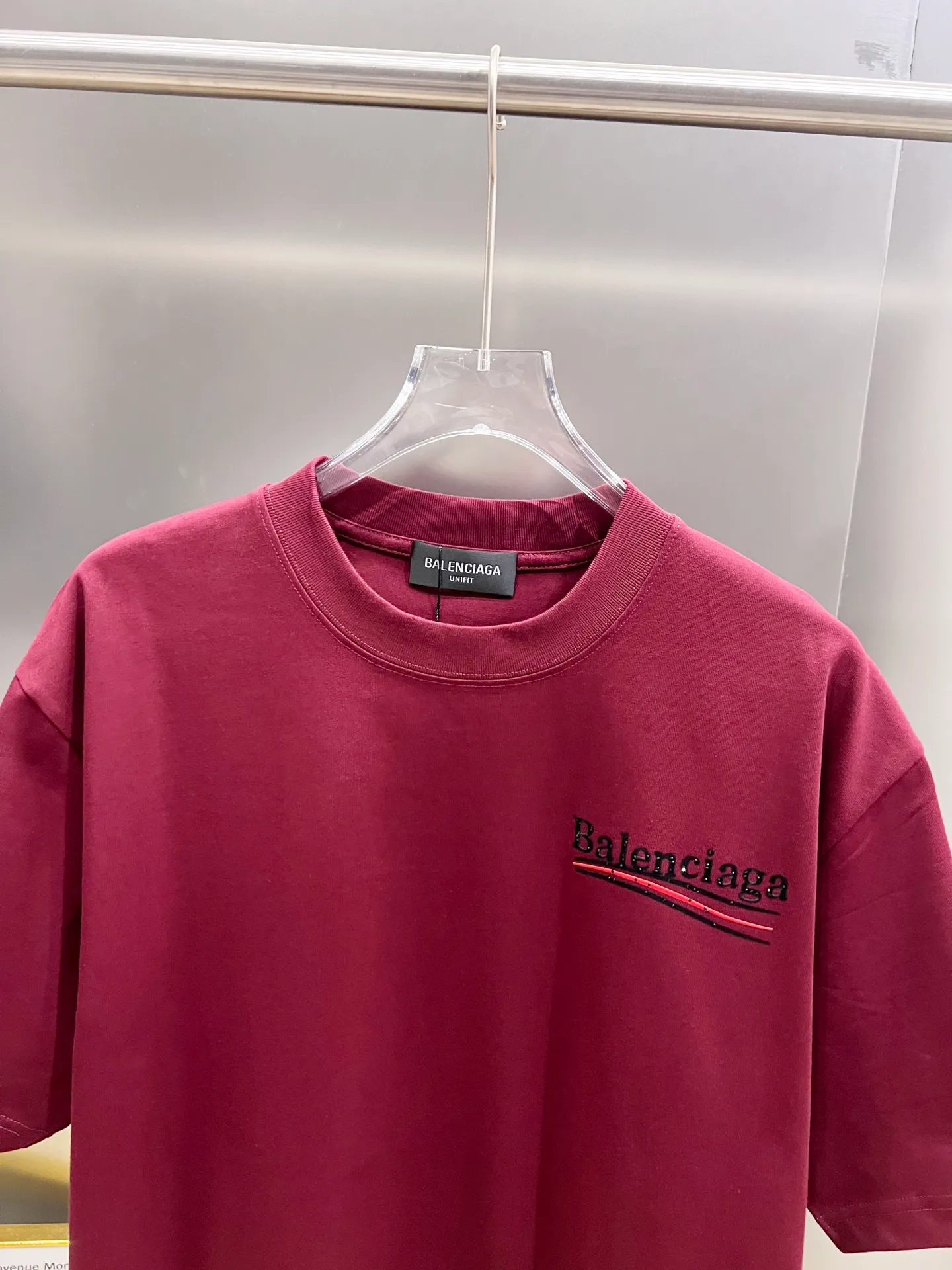 🅿️190 BAL Balenciaga 2025 autumn and winter new short-sleeved T-shirt, classic Coke logo printing + hot diamond process, loose version for men and women, S M L XL XXL, five sizes, color: black, white, Angora red