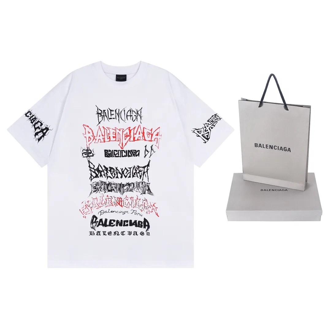 🅿️186 Detailed Pictures [Top version. Official website quality] BALENCI*GA/Paris. 2024 new model. Year of the Dragon limited print short-sleeved T-shirt, synchronized with brick cabinet. Developed genuine product at the first time, enjoy printing and comparison! The fabric is made of Paris ZP custom-woven and dyed cotton double yarn. Weighing 260 grams, the cloth surface is clean. The cloth pattern is clear, soft and comfortable. The threads are dyed with no color difference. The classic LOGO is made of environmentally friendly imported materials, drawn silk flowers, with clear letters and three-dimensional effect. Restore the brick cabinet. Welcome to compare, the version adopts the OS loose shoulder version. Same style for men and women Coding: BL223322 Color: black, white, red, pink Size: XS to L