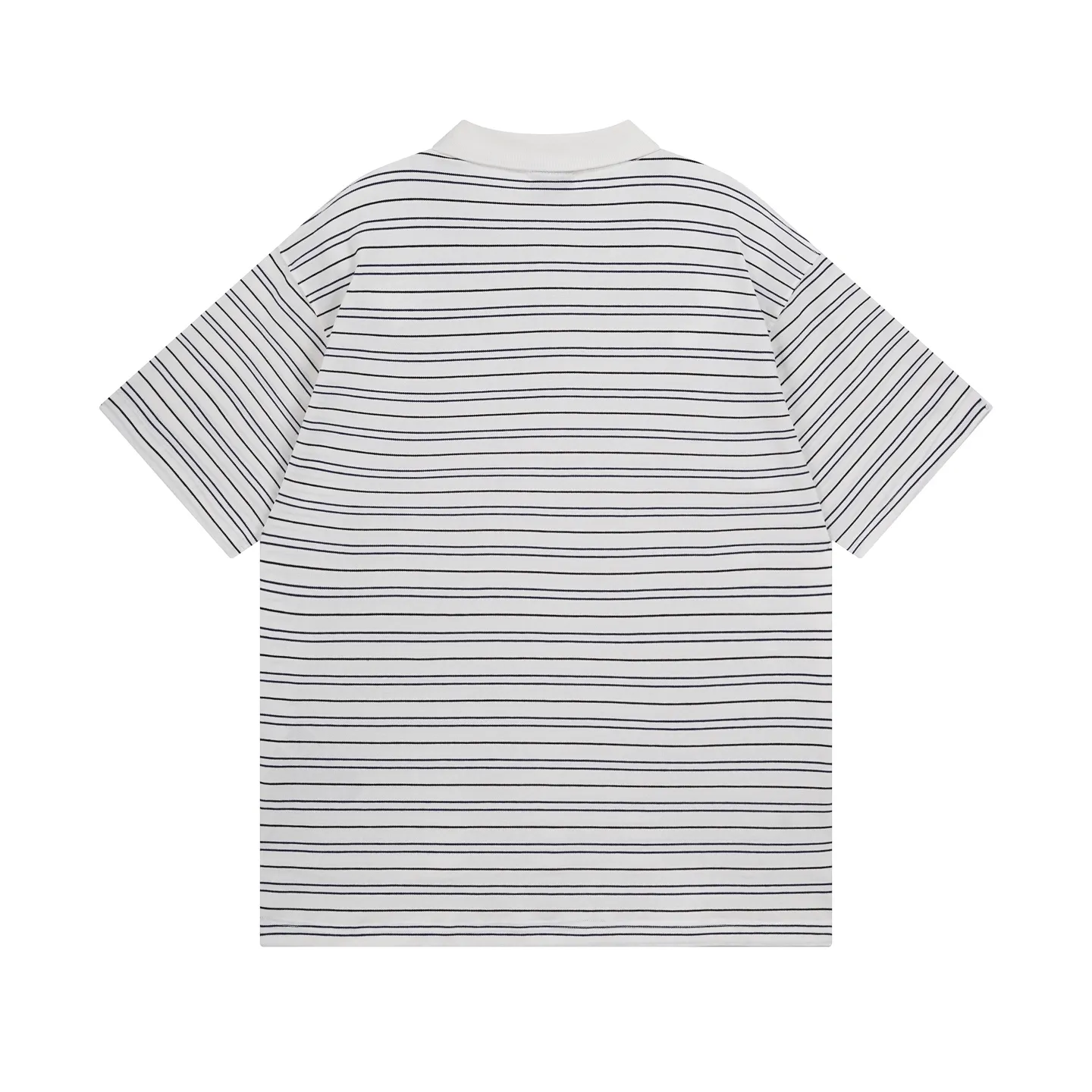 🅿️220 real photos [Top version. Official website quality] BALENCI*GA/Paris #2025 new simple striped chest embroidered POLO shirt, full of design, seamless side strips, heavy production.  Welcome to compare. The fabric is made of Paris ZP custom-woven and dyed cotton pique, with a weight of 260 grams. The cloth surface is clean. The cloth pattern is clear, soft and comfortable. The threads are woven and dyed with no color difference. The embroidered LOGO is embroidered using imported Tajima embroidery machine. The effect is three-dimensional. Restore brick cabinet, adopt OS loose shoulder style. Same style for men and women. Code: BL252206 Color: blue, white Size: XS S M L