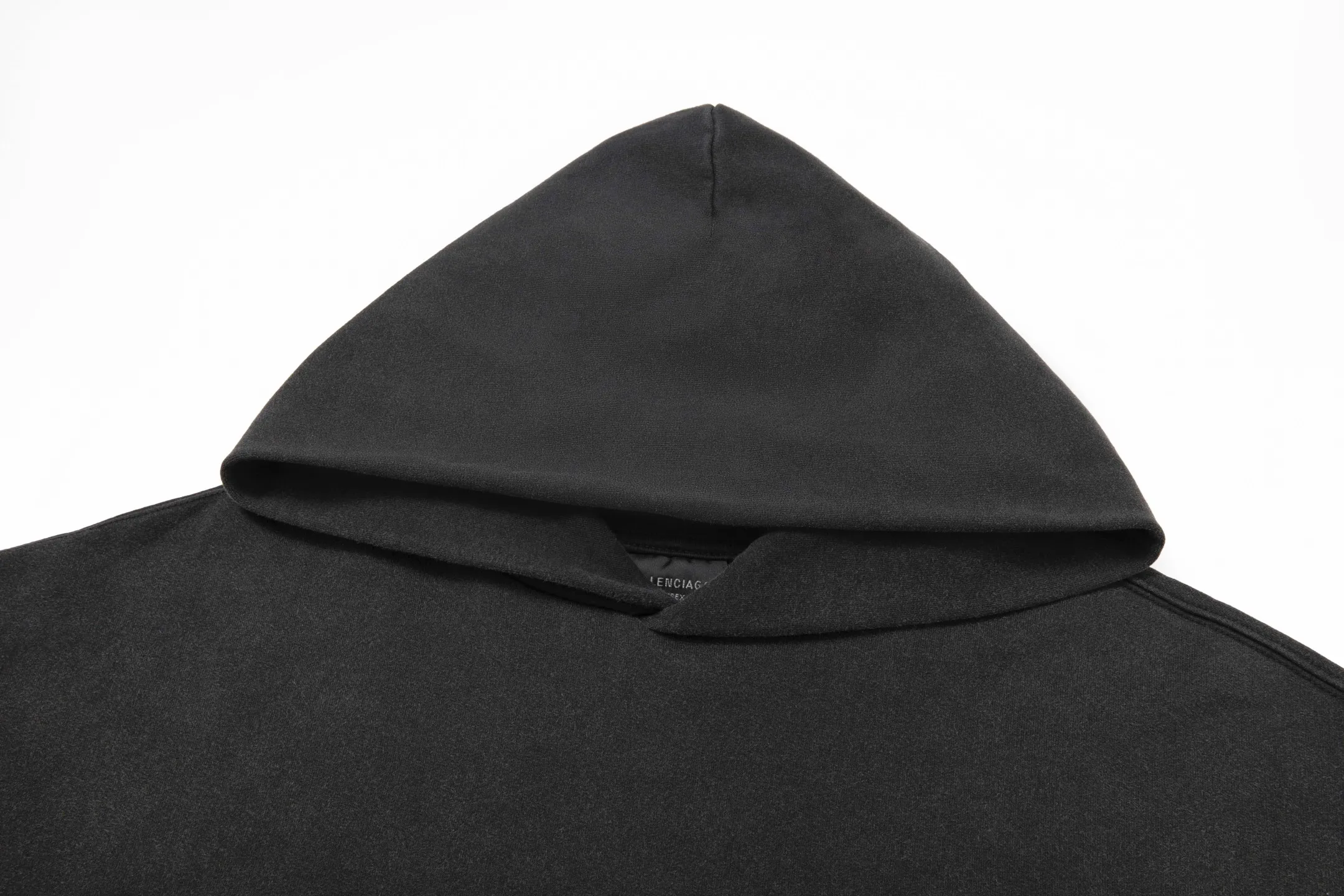 🅿️320 7205# Detailed picture Top version [[BALENCIA*GA] Official website quality Paris New Los Angeles Night Scene Hooded Sweatshirt OS version Loose dropped shoulders Unisex style Fabric: 480g 100% cotton terry David sweater Technology: Front panel digital direct printing Garment wash Distressed Shape solid color Color: Washed black apricot Size: XS S M L