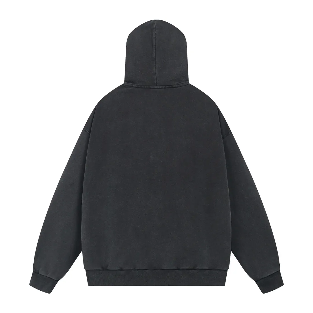 🅿️320 real shots [Top version. Official website quality] BALENCI*GA/Paris. 2024 new model. Front iron tower art print washed and distressed hooded sweatshirt. Brick cabinet synchronization. Genuine product developed at the first time, please print and compare! The fabric is made of Paris ZP custom-woven and dyed cotton sweatshirt. Weighing 460 grams, the cloth surface is clean. The cloth pattern is clear, soft and comfortable. The threads are dyed with no color difference. The printing is made of environmentally friendly imported materials. The letters are clear and the effect is three-dimensional. The entire garment is washed and distressed. The version adopts OS loose shoulder design. Same style for men and women. Code: BL238909 Color: washed black Size: XS. S. M. L