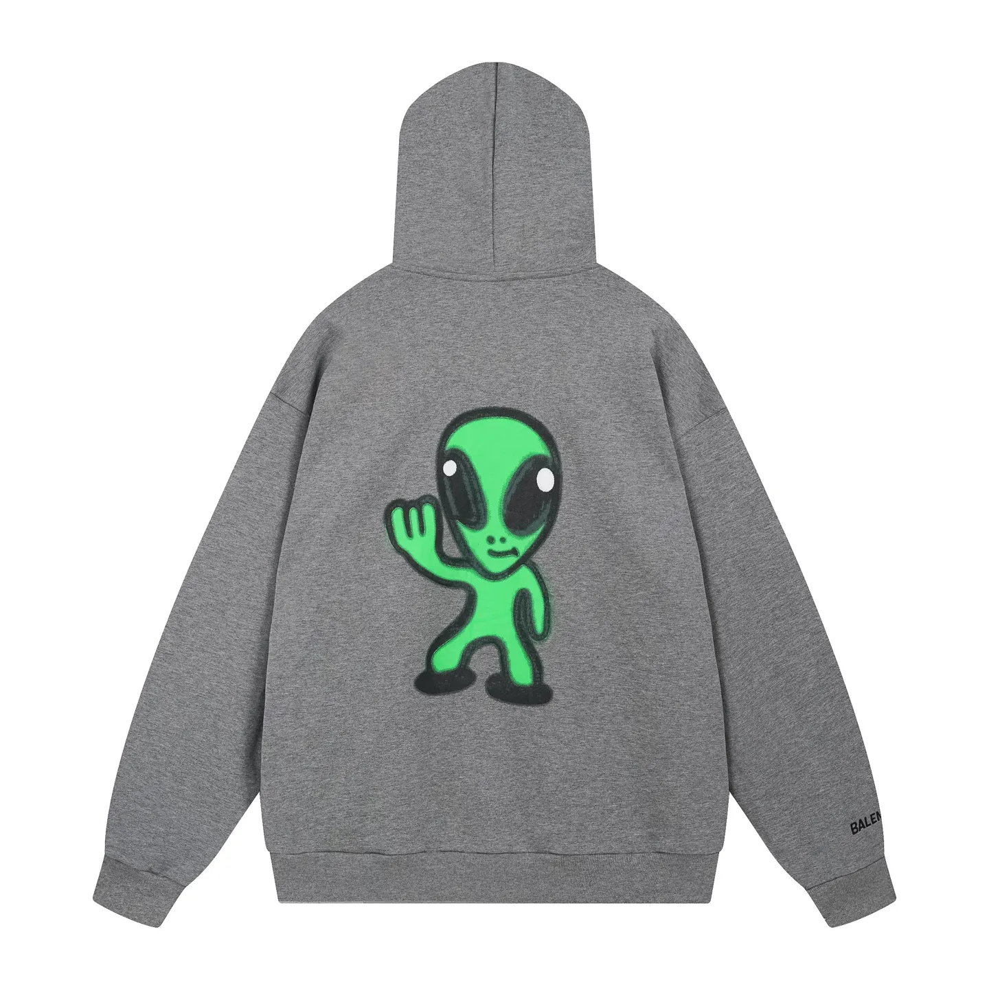 🅿️400 real photos [Top version. Official website quality] BALENCI*GA/25 new model. The front of the alien is directly printed with hithg there+dripley art work + luminous effect. The alien is printed on the front and the smiley face is printed on the back. The right sleeve is embroidered with letters LOGO. Zipper cardigan hooded sweatshirt SS25 latest model. Research and development at the first time, different market currencies. Comparisons welcome. The fabric is made of Paris ZP custom-woven and dyed cotton sweatshirt, with a weight of 2460 grams. The cloth surface is clean. The cloth pattern is clear, soft and comfortable. The threads are dyed with no color difference. The printing uses computer direct printing + luminous effect. Jubie market currency. Welcome to compare. The version adopts OS loose shoulder design. Same style for men and women. Code: BL259906 Color: off-white, black, floral gray Size: XS S M L