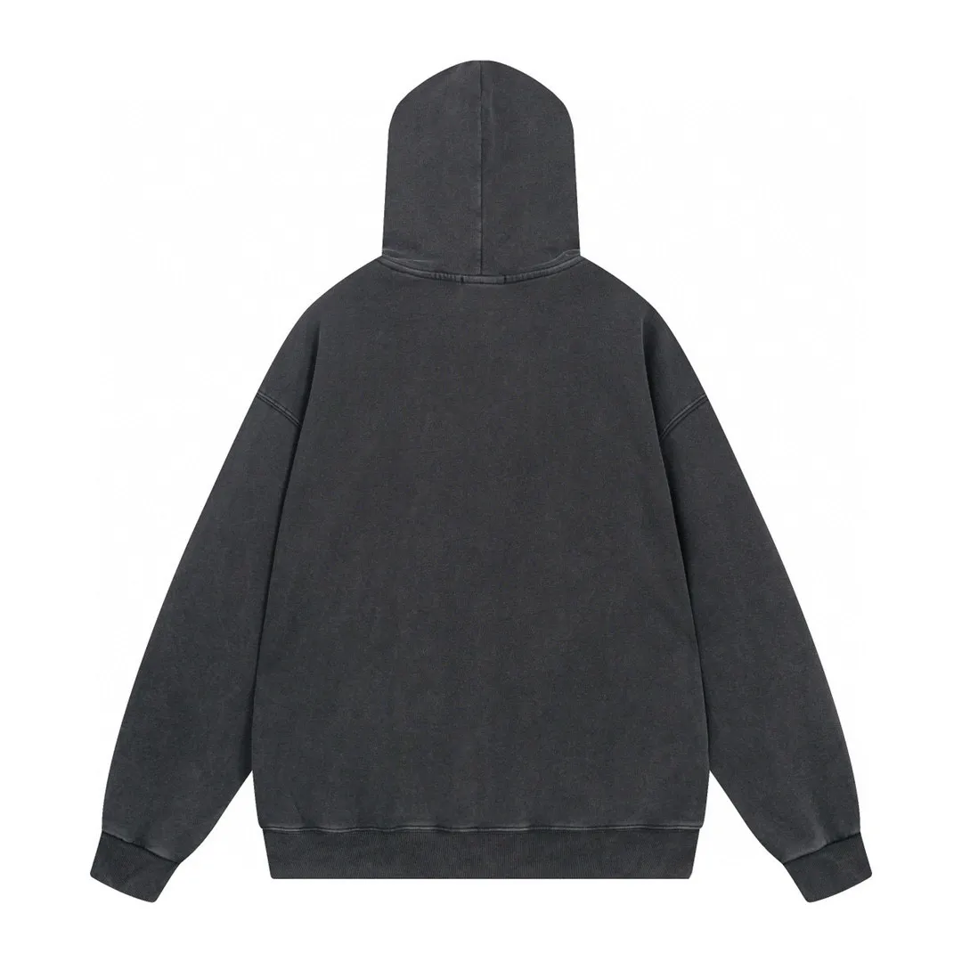 🅿️330 real photos [Top version. Official website quality] BALENCI*GA/Paris #BB letter classic LOGO embroidery washed and distressed hooded sweatshirt. Brick cabinet synchronization. The fabric is made of Paris ZP custom-woven and dyed cotton David sweatshirt. The weight is 450 grams. The cloth surface is clean. The cloth pattern is clear, soft and comfortable. The color fastness is good. It is not easy to change color. The threads are dyed with no color difference. The classic LOGO letter embroidery uses imported embroidery machines, and the embroidery thread uses imported matte light, which is soft to the touch, does not pierce the flesh, and the letters are three-dimensional and full. It is produced in Jubie market based on pictures. Comparisons welcome. The finished product is washed and aged. The letters are clear. The three-dimensional effect is strong. The version adopts the OS loose shoulder style. The same style for men and women. Code: BL238068 Color: washed black Size: XS S M L