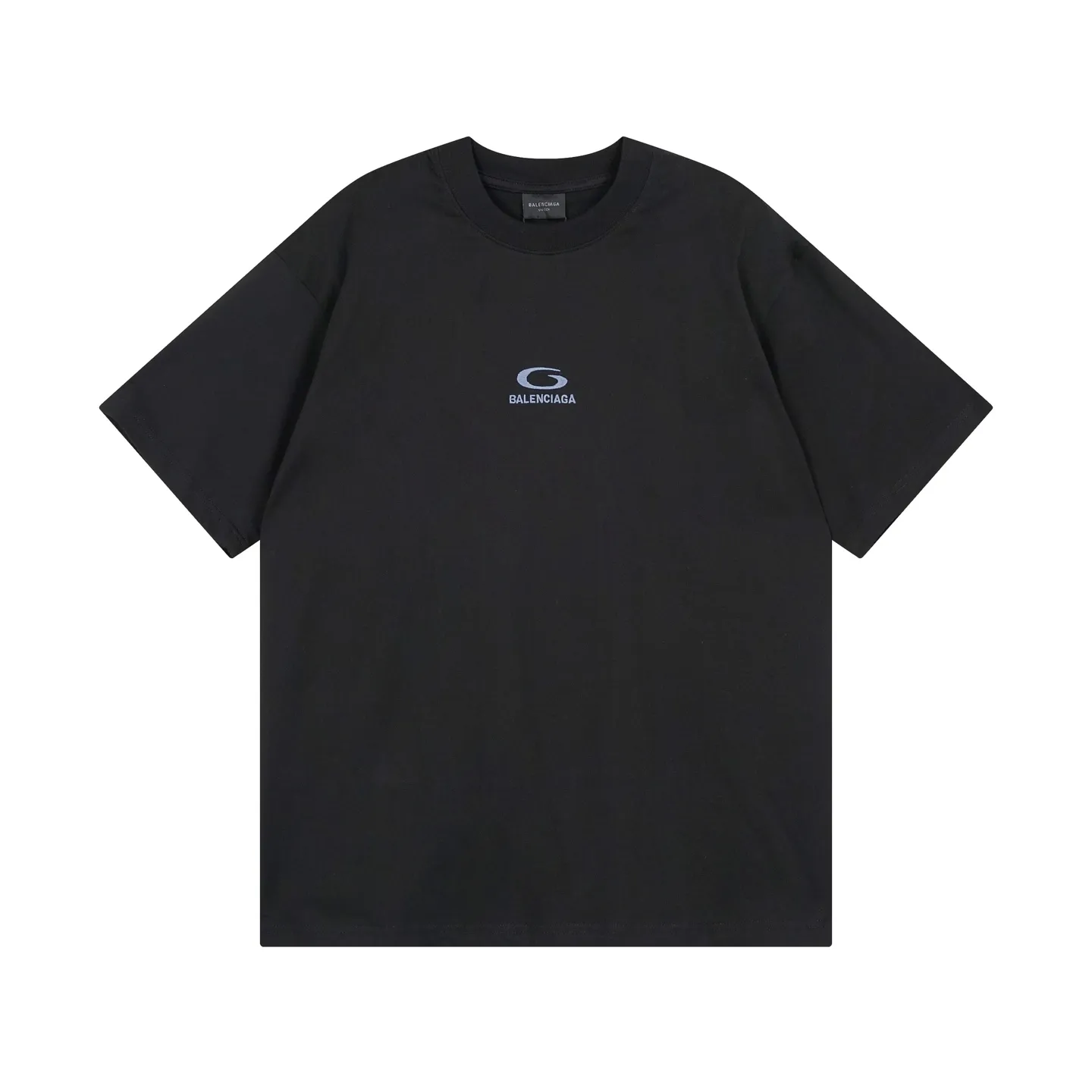 🅿️170 real photos [Top version. Official website quality] BALENCI*GA/Paris #2025 new style short-sleeved T-shirt with letter LOGO embroidered on the chest. The fabric is made of Paris ZP custom-woven and dyed cotton double yarn, with a weight of 260 grams. The cloth surface is clean. The cloth pattern is clear, soft and comfortable. The threads are dyed with no color difference. The classic letter LOGO is embroidered using imported Tajima embroidery machine. The letters are clear and the effect is three-dimensional. Restore the brick cabinet, adopt OS loose shoulder style. Same style for men and women. Code: BL253730 Color: Black Size: XS S M L