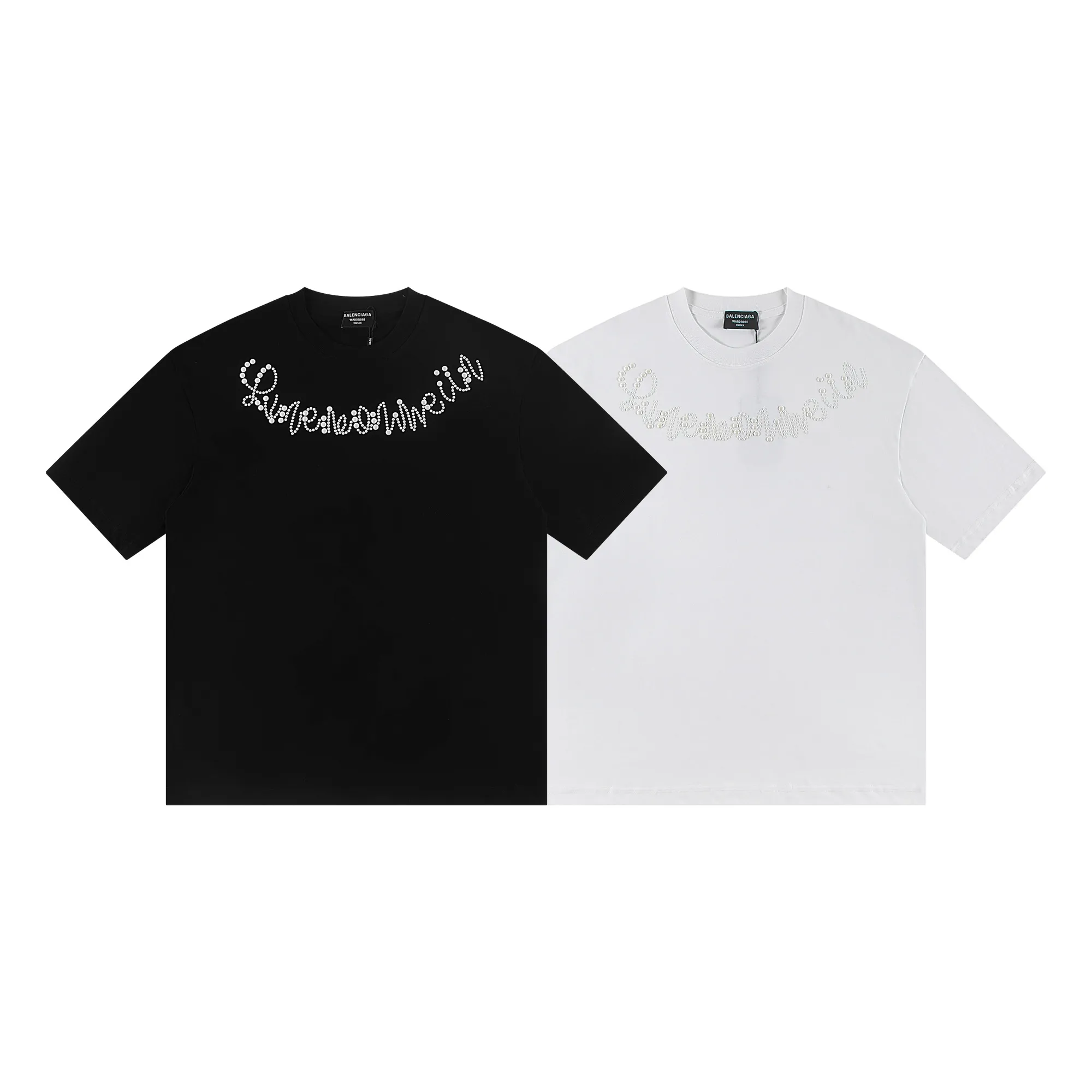 🅿️170 Balenciaga2026 new T-shirt (pearl craft) Material: Made of high version 300g double yarn combed cotton Size: S M L XL Color: black and white Style number: W2667