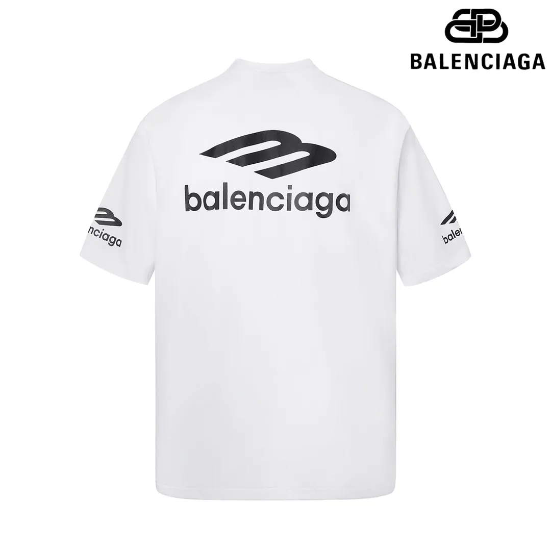 🅿️160 9128# Detailed picture Top version [[BALENCIA*GA] official website quality Paris new 3M classic letter LOGO printed short-sleeved T-shirt OS version Loose dropped shoulders Unisex style Fabric: 260 grams 100% cotton double yarn Technology: front and rear left and right sleeve printing Garment wash Shape solid color Color: black white Size: XS S M L