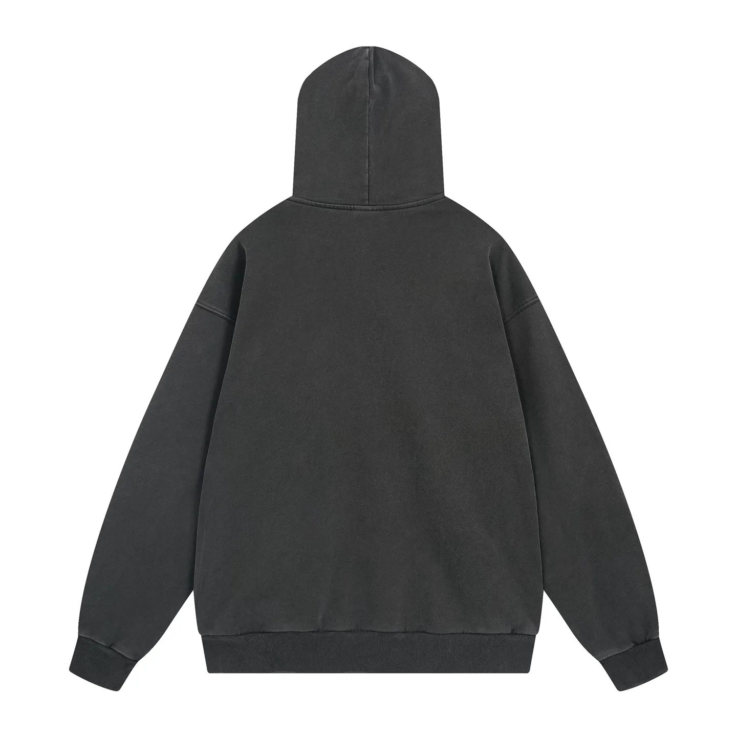 🅿️330 real photos [Top version. Official website quality] BALENCI*GA/Paris #2025 autumn and winter new style washed hooded sweatshirt with wheat ear LOGO embroidered on the chest. The garments are washed and worn to make them look old. Full sense of design, welcome to compare. The fabric is made of Paris ZP custom-woven and dyed cotton sweatshirt. The weight is 460 grams. The cloth surface is clean. The cloth pattern is clear, soft and comfortable. The threads are dyed with no color difference. The classic letter LOGO is embroidered with imported Tajima embroidery machine. The effect is three-dimensional. Restore brick cabinets, adopt OS loose shoulder style. Same style for men and women. Code: BL259917 Color: washed black Size: XS S M L