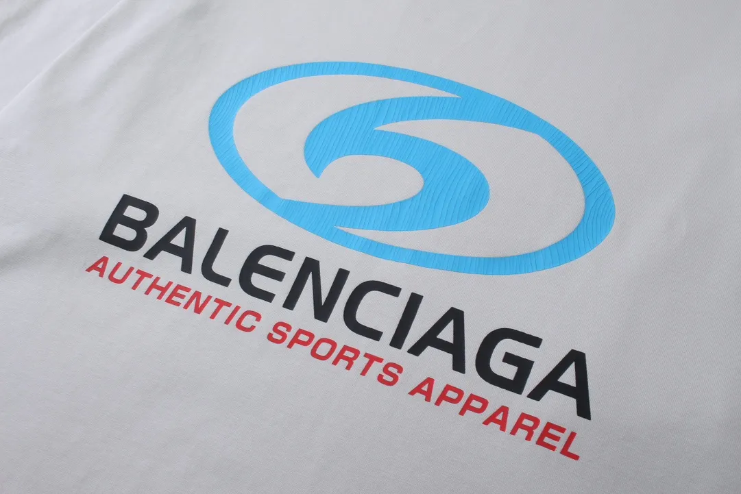 🅿️250 BALENCI*GA Paris surfing pattern long sleeves with letters. The fabric is made of Paris custom-woven double yarn cotton fabric. The weight is 280g. The thread is custom-woven and dyed without color difference. The front and back panels are made of environmentally friendly dot offset printing. Two high-temperature setting washes. os dropped shoulders and loose version. Same style for men and women -Color: gray blue beige -SIZE: XS S M L Style No. 8611#