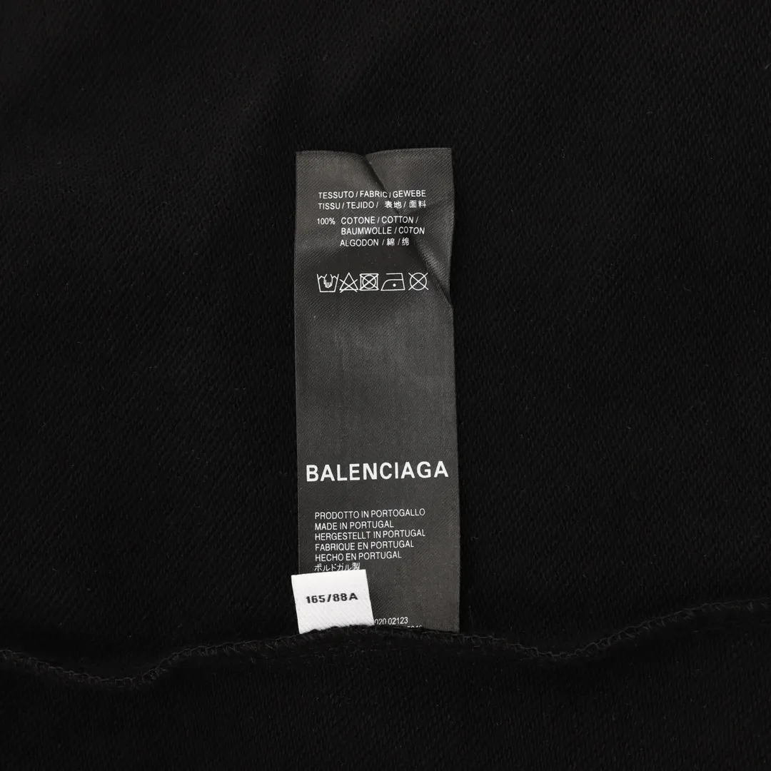 🅿️500 Balenciaga 25FW tape printed round neck sweatshirt, 480g high-grade combed cotton fabric, counter collar label, purchasing grade white thick plate hang tag, original hanging grain, three-dimensional foam printing on the front and back, strong layering, same style for men and women, couple style, oversize version, loose size: S-XL