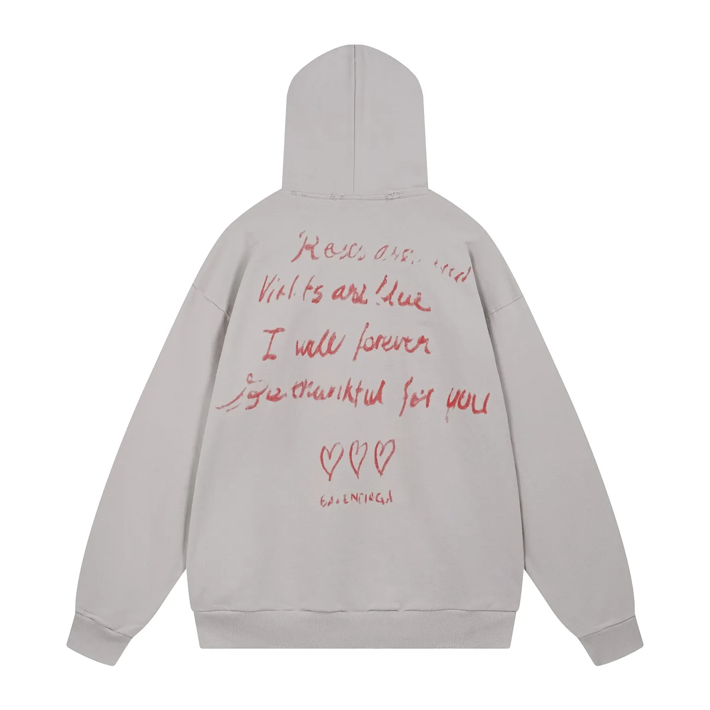 🅿️390 real photos [Top version. Official website quality] BALENCI*GA/Paris.SS25 latest model, Paris Valentine’s Day limited edition. Washed and distressed hooded sweatshirt with direct English print on the front and back. Brick cabinets are synchronized. Genuine products are developed at the first time. Welcome to compare! . The fabric is made of Paris ZP custom-woven and dyed cotton sweatshirt. The weight is 460 grams. The cloth surface is clean. The cloth pattern is clear, soft and comfortable. The threads are dyed with no color difference. The printing uses direct-injection environmentally friendly imported materials. The letters are clear and the effect is three-dimensional. The version adopts OS loose shoulder design. Same style for men and women. Code: BL259929 Color: washed black, gray and white. Size: XS S M L
