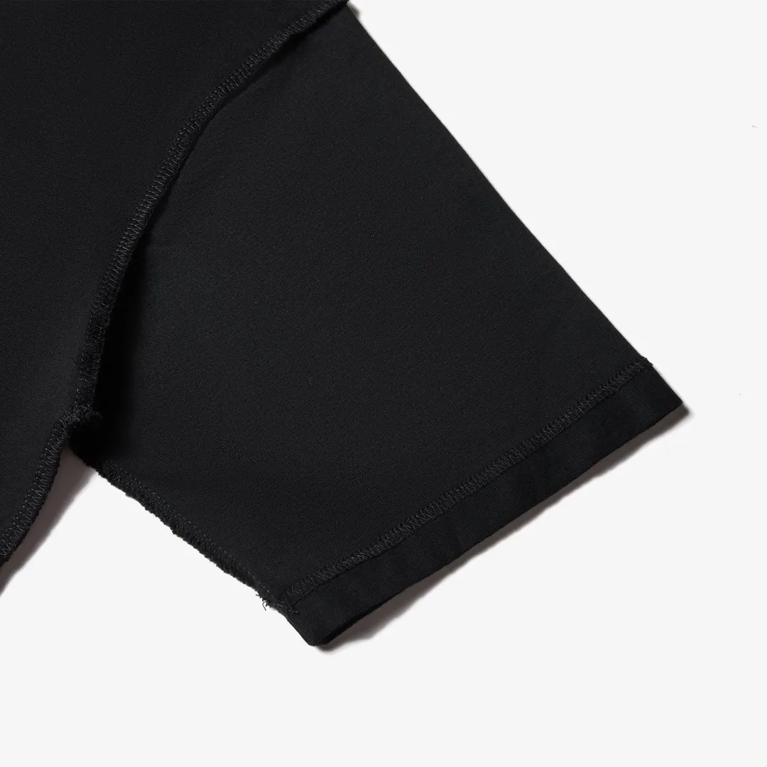 🅿️160 9136# Detailed picture Top version [[BALENCIA*GA] official website quality Paris new joint GENERATED series reverse stitched short-sleeved T-shirt OS version Loose dropped shoulders Unisex style Fabric: 260 grams 100% cotton double yarn Process: 3D three-dimensional silicone heat transfer on the front, reverse stitching, garment wash, shaping, solid color Color: black white Size: XS S M L