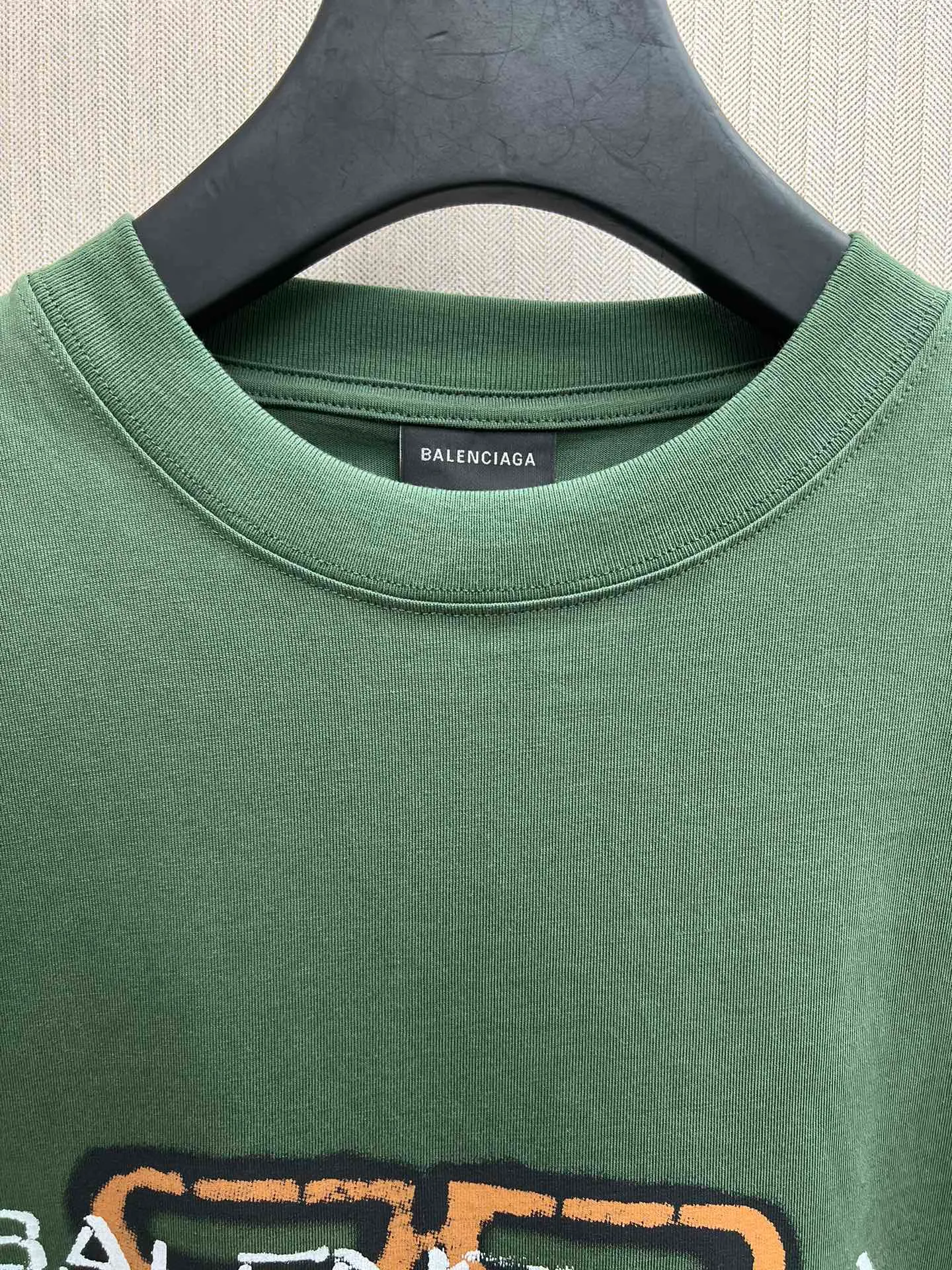 🅿️280 Paris 25ss new BB Icon Stencil dark green medium fit jersey T-shirt! High version code number: XS.S.M.L.