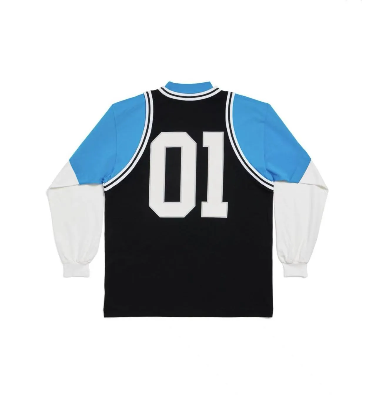 🅿️280 real photos [Top version. Official website quality] BALENCI*GA/Paris.SS25 latest basketball uniform fake 3-piece set of embroidered printed long-sleeved T-shirt. The vest is made of mesh. The front embroidery uses Tajima computer embroidery machine to patch embroidery and print, and the back piece is printed. Extra heavy craftsmanship. Brick cabinets are synchronized. Genuine products are developed at the first time. The fabric is made of Paris ZP custom-woven and dyed cotton double yarn. The weight is 260 grams, the cloth surface is clean, the cloth pattern is clear, soft and comfortable, and the vest is made of mesh. The threads are dyed with no color difference. The printing uses environmentally friendly imported materials, the letters are clear and the effect is three-dimensional. The version adopts OS loose shoulder design. Same style for men and women. Code: BL255089 Color: Cailan, red Size: XS S M L
