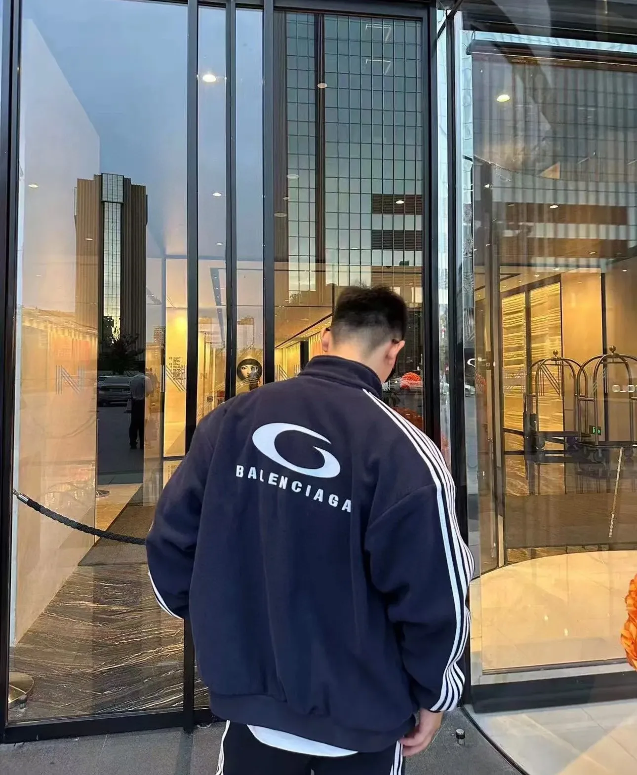 Balenciaga / Balenciaga Five-bar drawstring half-ring embroidered polar fleece cotton jacket Upper body consultation picture ℹ️