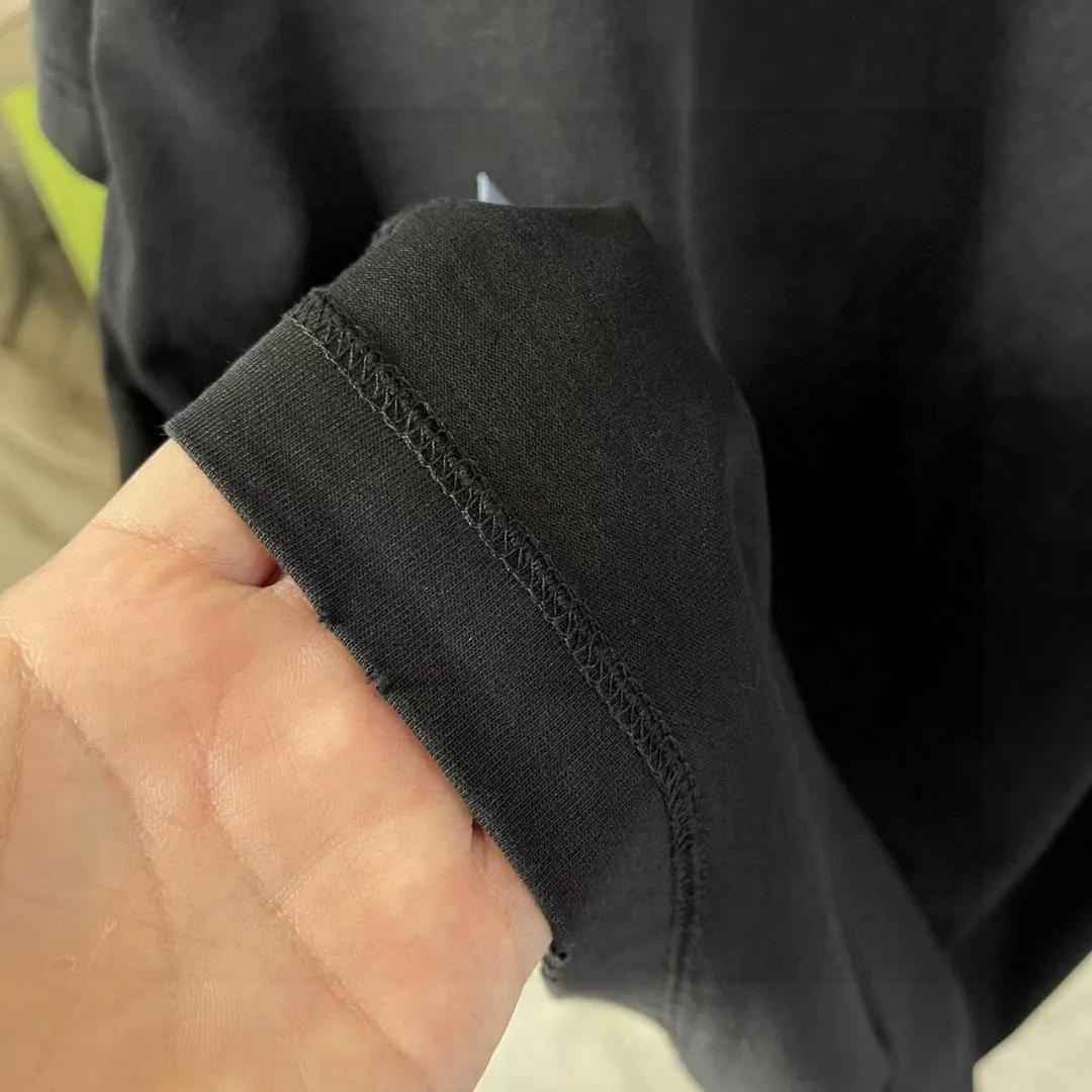 🅿️190 BALENCI*GA Paris 2025 summer new style, washed, distressed, spray-painted, personalized letter logo printing, customized fabric 320g, short-sleeved T-shirt, same style for men and women, size: S M L XL XXL five codes, color: black, white, gradient black, gradient red