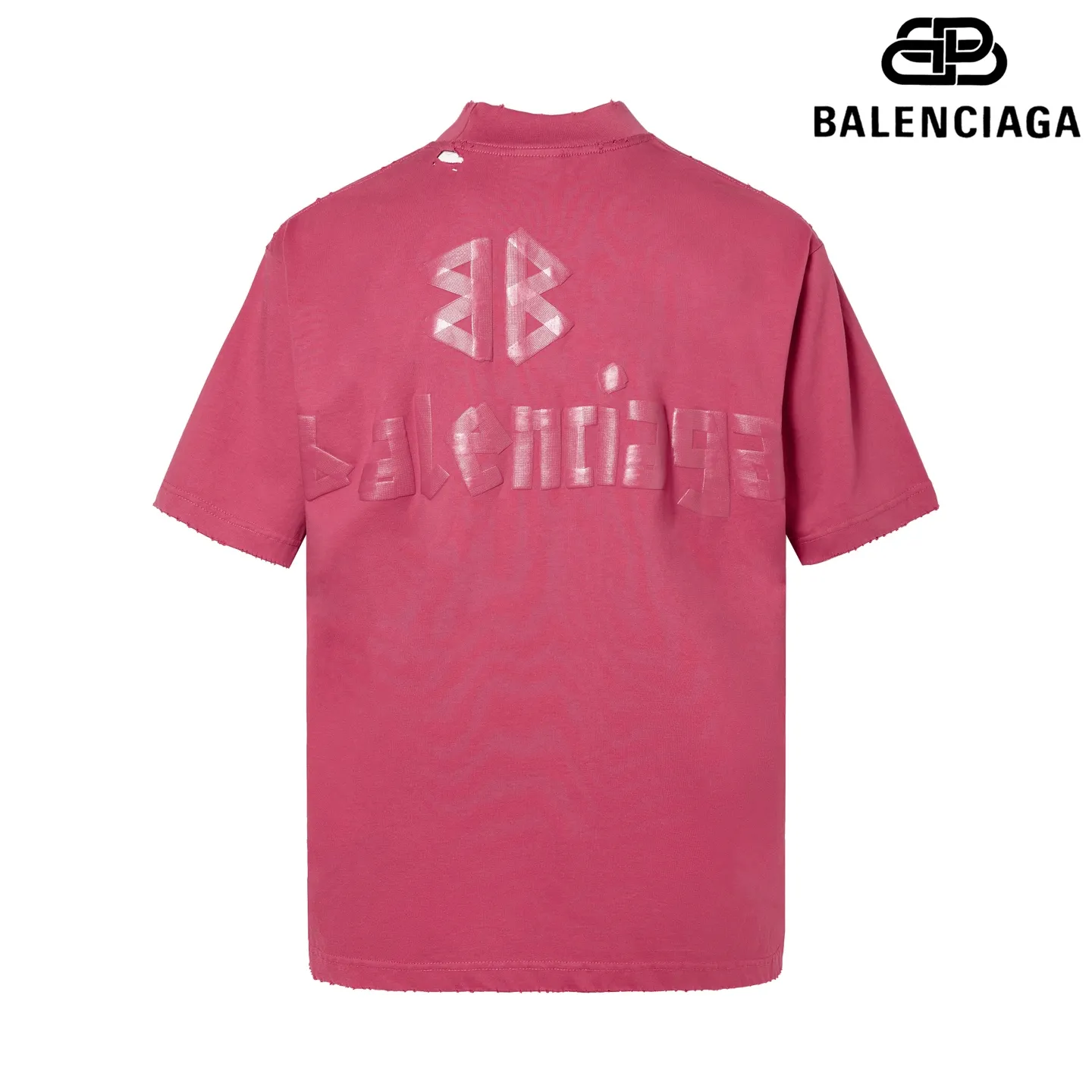 🅿️180 9110# Detailed picture Top version [[BALENCIA*GA] official website quality Paris new yellow tape bandage digital direct printing short-sleeved T-shirt OS version loose dropped shoulders Unisex style Fabric: 260g 100% cotton double yarn Process: front and rear digital direct printing Garment wash worn distressed fixed color Color: gray blue white washed blue burgundy green Black silver rose red khaki Size: XS S M L