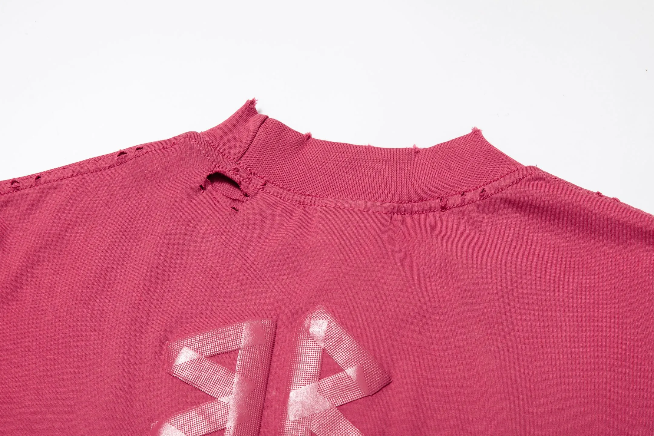 🅿️180 9110# Detailed picture Top version [[BALENCIA*GA] official website quality Paris new yellow tape bandage digital direct printing short-sleeved T-shirt OS version loose dropped shoulders Unisex style Fabric: 260g 100% cotton double yarn Process: front and rear digital direct printing Garment wash worn distressed fixed color Color: gray blue white washed blue burgundy green Black silver rose red khaki Size: XS S M L