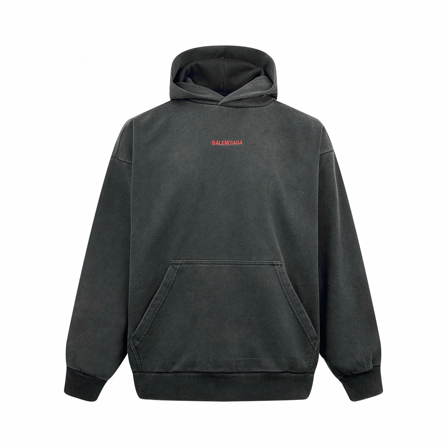 🅿️410 [Exclusive supply] BLCG front and back embroidered logo hooded sweatshirt. Original purchase and development of 8,300 yuan. The fabric is made of customized premium pure velvet soft fabric. It has a delicate touch and is comfortable and close to the skin. It uses a unique faded black as the main color. It is mysterious and charming. The minimalist and exquisite Balenciaga Back embroidery art on the chest is embellished. It is a concrete expression of the brand soul. The back panel is deconstructed with Balenciaga Back embroidery into a flowing visual storm. Use the most traditional red to embroider the most unruly soul. Drawstring-free hood design. Artists walking at the forefront of fashion use every outfit to outline their own fashion picture, using imported machine embroidery technology. Using advanced computer control systems and precise mechanical components to realize Balenciaga back embroidery operations with high precision. The lines are smooth and delicate, and the washing and coloring process is used. Special desizing agent is preferred. Next, the fabric is soaked in it to be evenly sized. After desizing, it is finally rinsed. The workmanship is extremely complicated and the loss is high. Size:S-M-L-XL