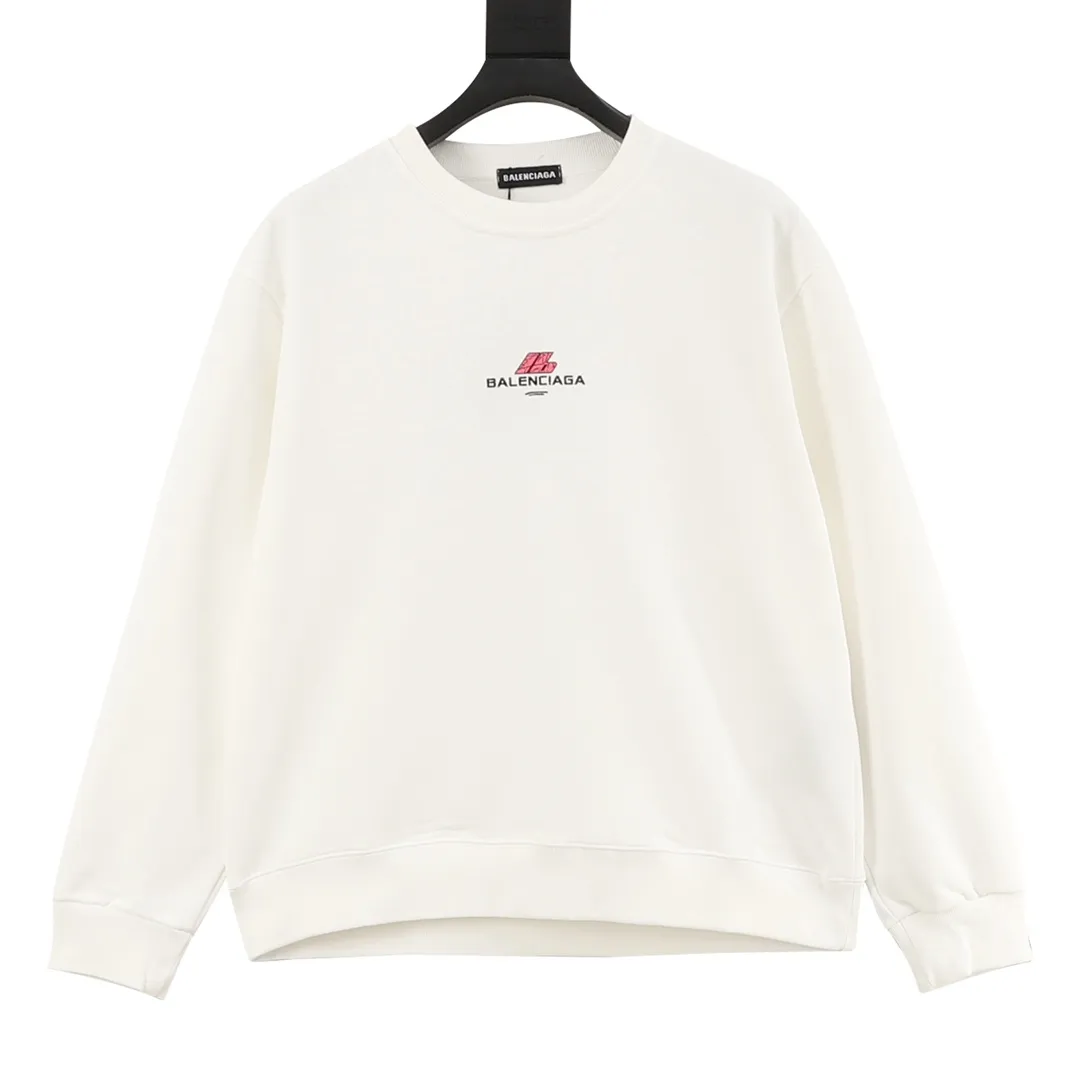 🅿️500 Balenciaga 25FW crack print round neck sweatshirt 480g high-grade combed cotton fabric counter collar label purchase-grade white thick plate hang tag original hanging grain three-dimensional foam print on the front and back strong sense of layering same style for men and women couple style oversize version loose size: S-XL