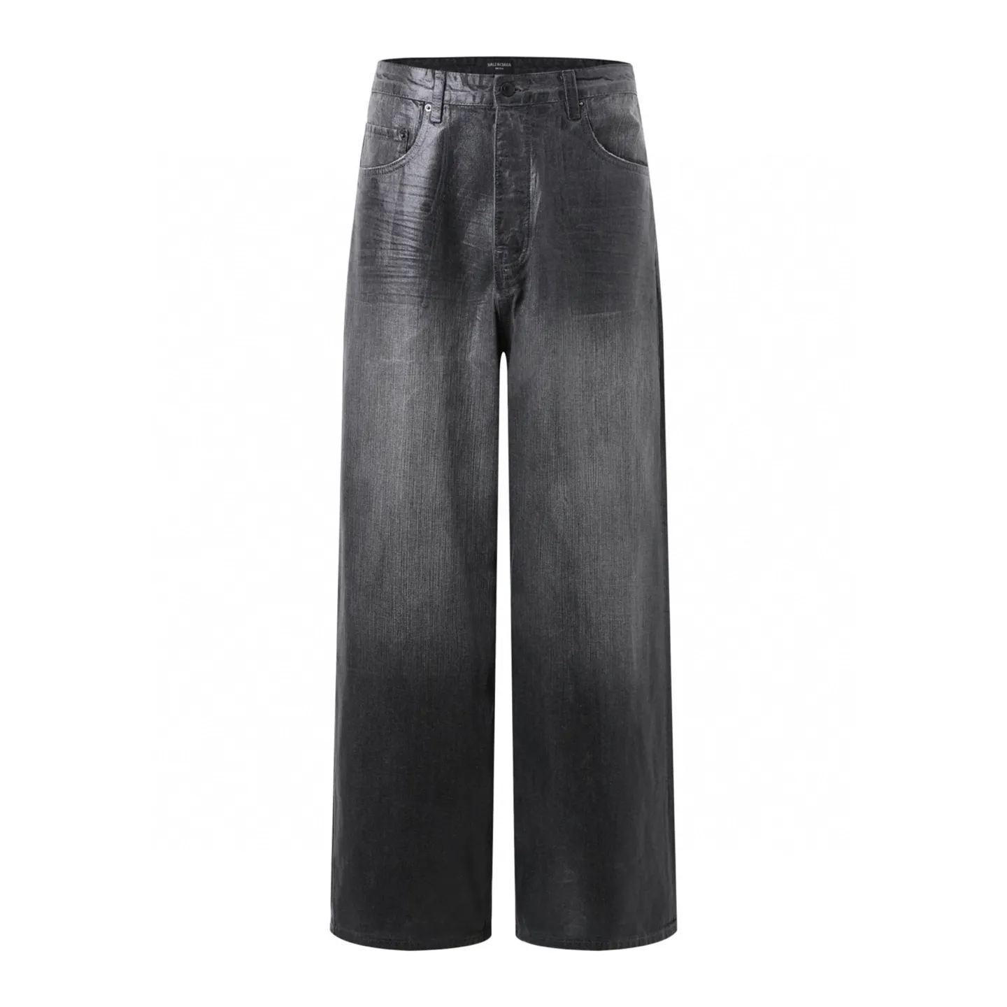 🅿️720 [Exclusive supply] BLCG 25FW black and gray waxed denim trousers. We use 14OZ slub denim fabric imported from Japan. The fabric has a fine texture and clear lines. It is of the highest quality. The washed lines are clear and meticulous, with a strong sense of craftsmanship. Non-market garbage washing. The entire denim is waxed. The cost is very high. The distressed hardware and accessories are customized, and the waxed details of the raw edges of the trouser legs are perfectly restored at the same time. The floor-sweeping version is original and unaltered. Size:S-M-L-XL