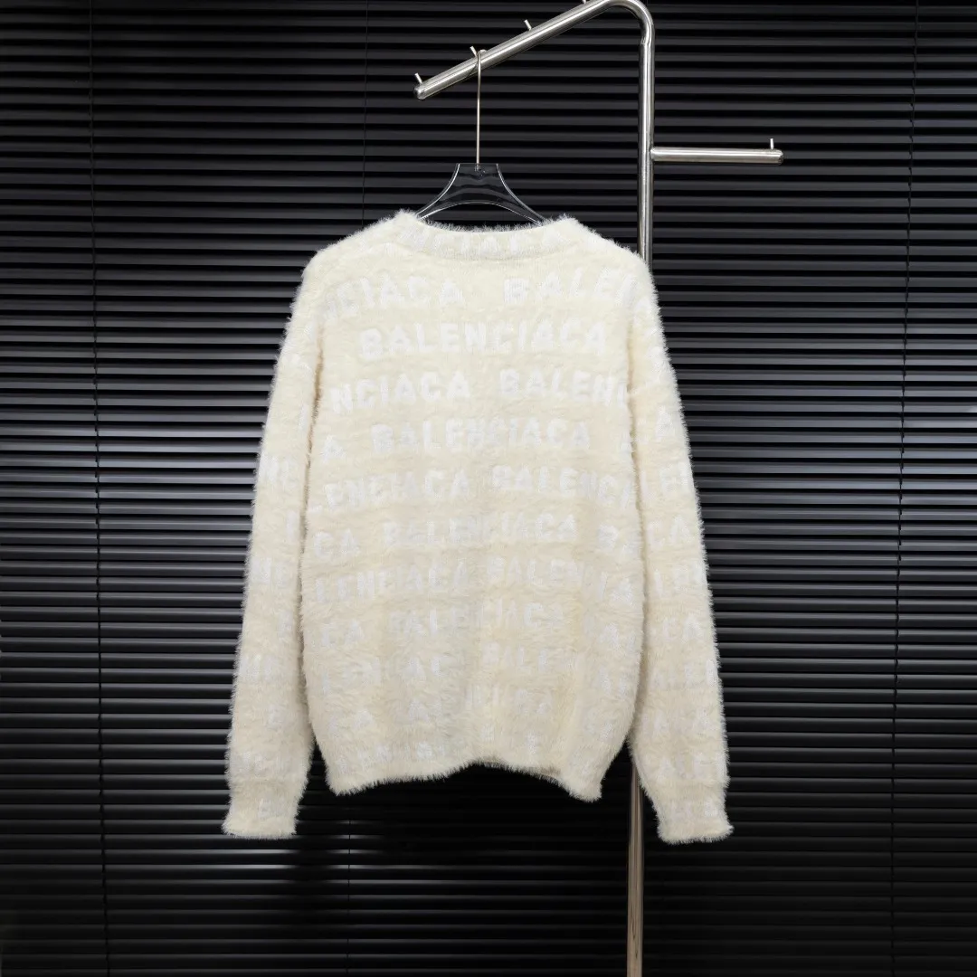 🅿️420 Style: BLA Balenciaga full-print seahorse hair knitted long-sleeved sweater Size: S-XXL Fabric: Wool blend Accessories: Full set of customized original accessories No gender distinction, same style for men and women