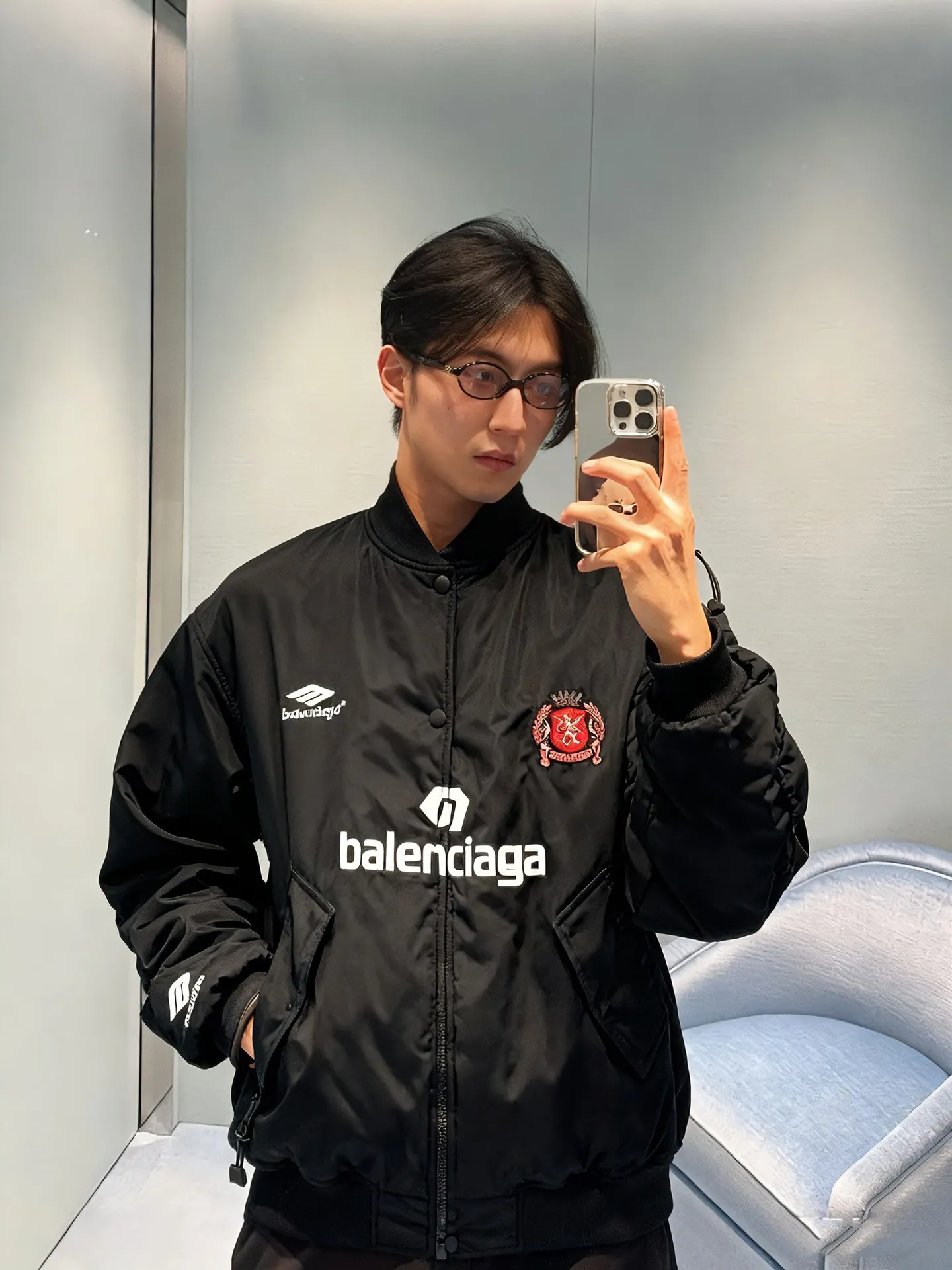 Balenciaga / Balenciaga Manchester United embroidered baseball flight cotton jacket Upper body consultation picture ℹ️