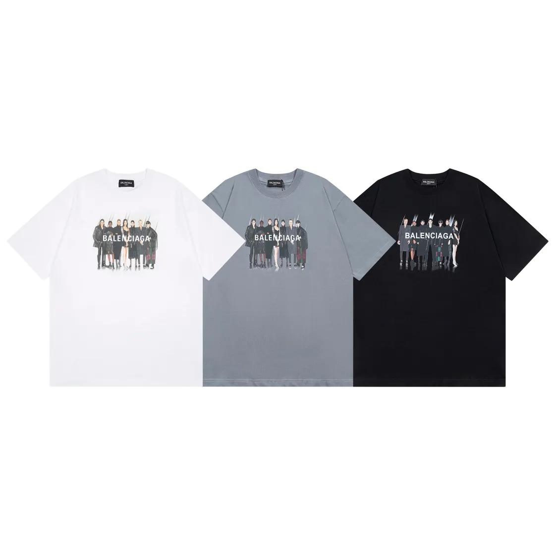 🅿️170 Detail Picture [Top version. Official website quality] BALENCI*GA/Paris. Classic style. 22SS#BALENCI*GA# Portrait band direct-injection printed short-sleeved T-shirt. Brick cabinet synchronization. The fabric is made of Paris ZP custom-woven and dyed 100% cotton double yarn compact cotton. The weight is 260 grams, the cloth surface is clean. The cloth pattern is clear, soft and comfortable. The threads are woven and dyed with no color difference. The classic pattern adopts Kornit direct-injection printing, which has no hand feel and a three-dimensional effect, restoring the brick cabinet. The version adopts the OS loose shoulder version. The same style for men and women. Code: BL223037 Color: black. White. Medium gray Size: XS S M L