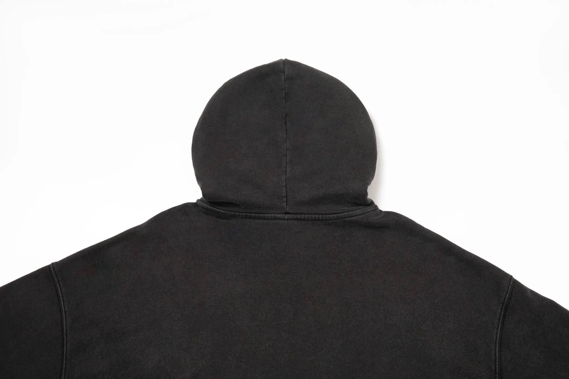 🅿️300 7203# Detailed picture Top version [[BALENCIA*GA] official website quality Paris new wheat ear LOGO front embroidered hooded sweatshirt OS version Loose dropped shoulders Unisex style Fabric: 480g 100% cotton terry David sweater Craftsmanship: Front embroidery Garment wash Distressed Frayed Styling Solid color Color: Washed black Size: XS S M L