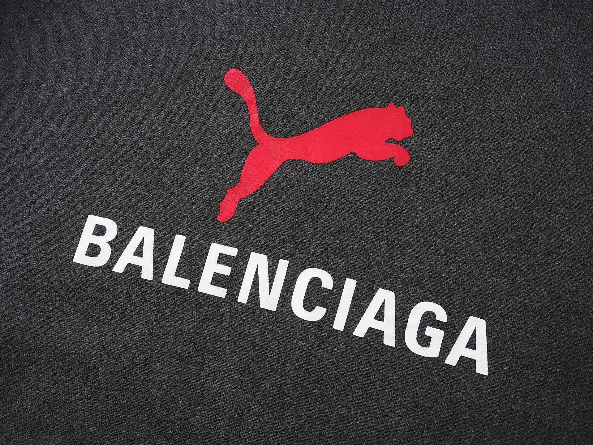 🅿️350 BALENCI*GA Paris co-branded puma series hooded long-sleeved sweatshirt. The front pattern is printed with environmentally friendly imported rubber paddles. The garment is washed and aged. The letters are clear. The effect is three-dimensional. Exclusively woven and dyed 460g fabric. Threads are dyed in the same vat with zero color difference. Brick cabinet synchronization. Welcome to compare. Same style for men and women -Color: washed black -SIZE: Xs S M L Style No. 8967#