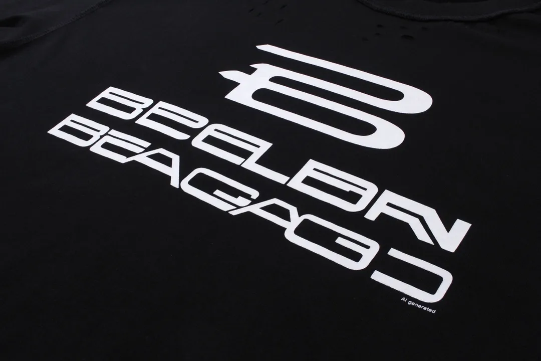🅿️194 Detailed picture [Top version. Official website quality] BALENCI*GA/Paris AI GENERATED series new T-shirt #2024 new style. The reverse stitching design is full of sense. The front, back and left sleeves are printed with the new LOGO. The ready-made clothes are washed and worn. Notice! ️The original version of this style is made with reverse stitching. It is worn, washed and distressed. This is the normal practice in the Jubie market. The black and gray cuff prints are different. #2024 Spring and Summer Brick Cabinet Synchronization Welcome to compare. The fabric is made of Paris ZP custom-woven and dyed cotton double yarn, with a weight of 260 grams. The cloth surface is clean. The cloth pattern is clear, soft and comfortable. The threads are dyed with no color difference. The classic letter LOGO is printed with imported environmentally friendly glue. The letters are clear and the effect is three-dimensional. Restore the brick cabinet, adopt OS loose shoulder style. Same style for men and women. Code: BL223335 Color: black, light gray, white. Size: XS to L