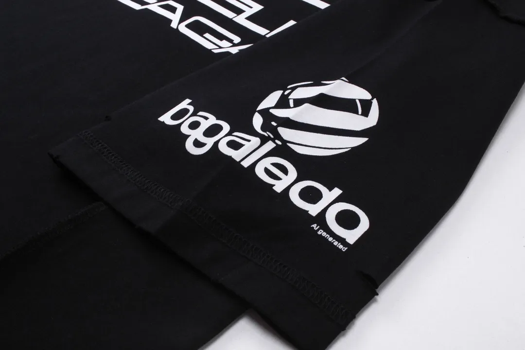 🅿️194 Detailed picture [Top version. Official website quality] BALENCI*GA/Paris AI GENERATED series new T-shirt #2024 new style. The reverse stitching design is full of sense. The front, back and left sleeves are printed with the new LOGO. The ready-made clothes are washed and worn. Notice! ️The original version of this style is made with reverse stitching. It is worn, washed and distressed. This is the normal practice in the Jubie market. The black and gray cuff prints are different. #2024 Spring and Summer Brick Cabinet Synchronization Welcome to compare. The fabric is made of Paris ZP custom-woven and dyed cotton double yarn, with a weight of 260 grams. The cloth surface is clean. The cloth pattern is clear, soft and comfortable. The threads are dyed with no color difference. The classic letter LOGO is printed with imported environmentally friendly glue. The letters are clear and the effect is three-dimensional. Restore the brick cabinet, adopt OS loose shoulder style. Same style for men and women. Code: BL223335 Color: black, light gray, white. Size: XS to L