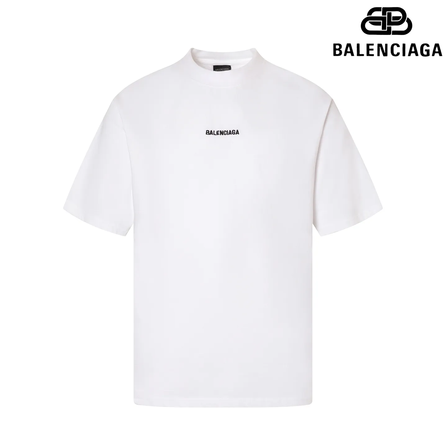 🅿️160 9102# Detailed picture Top version [[BALENCIA*GA] official website quality Paris new classic letter LOGO front and back embroidered short-sleeved T-shirt OS version loose dropped shoulders Unisex fabric: 260 grams 100% cotton double yarn Technology: front and back embroidery Garment washing Shape solid color Color: black white gray red Size: XS S M L