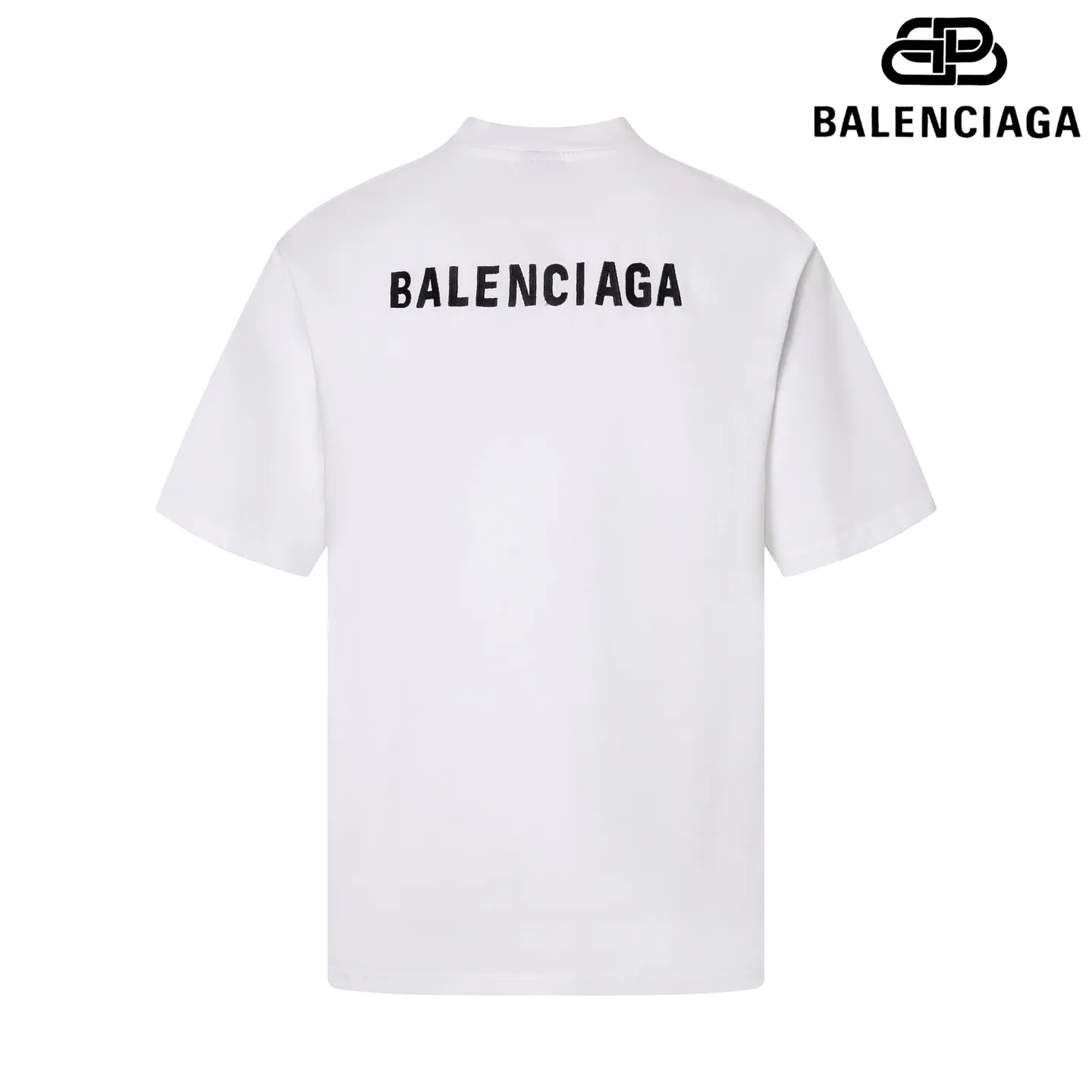🅿️160 9102# Detailed picture Top version [[BALENCIA*GA] official website quality Paris new classic letter LOGO front and back embroidered short-sleeved T-shirt OS version loose dropped shoulders Unisex fabric: 260 grams 100% cotton double yarn Technology: front and back embroidery Garment washing Shape solid color Color: black white gray red Size: XS S M L