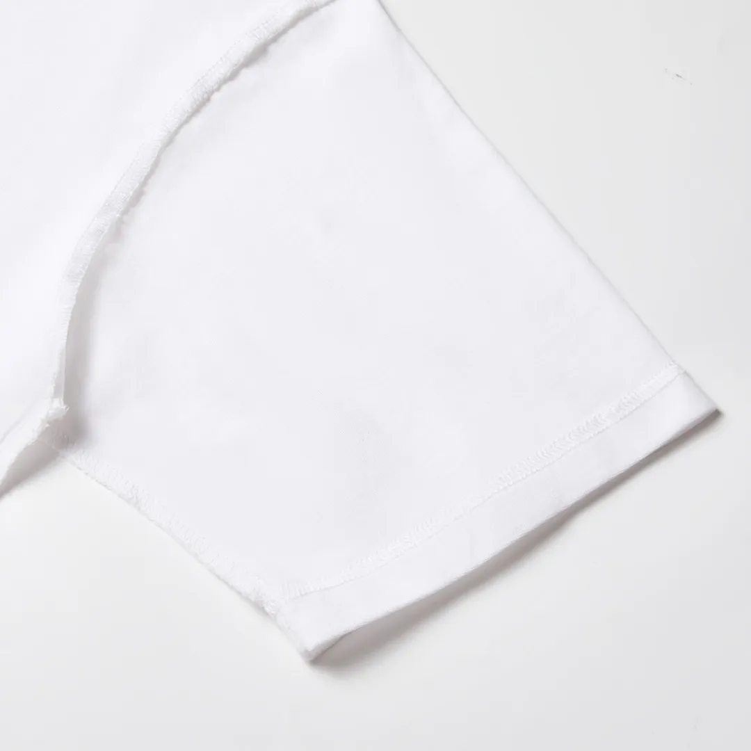 🅿️160 9136# Detailed picture Top version [[BALENCIA*GA] official website quality Paris new joint GENERATED series reverse stitched short-sleeved T-shirt OS version Loose dropped shoulders Unisex style Fabric: 260 grams 100% cotton double yarn Process: 3D three-dimensional silicone heat transfer on the front, reverse stitching, garment wash, shaping, solid color Color: black white Size: XS S M L
