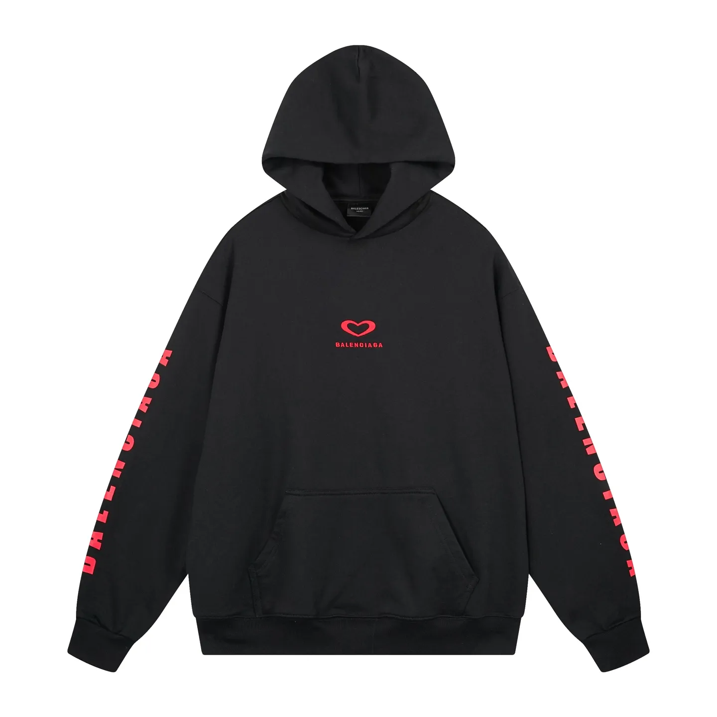 🅿️320 photos [Top version. Official website quality] BALENCI*GA/Paris.SS25 latest model, Paris Chinese Valentine's Day limited edition, hooded sweatshirt with love LOGO embroidery on the front and love LOGO printing on the back, synchronized with brick cabinets. Developed genuine product at the first time, welcome to compare! The fabric is made of Paris ZP custom-woven and dyed cotton sweatshirt. Weighing 460 grams, the cloth surface is clean. The cloth pattern is clear, soft and comfortable. The threads are dyed with no color difference. The embroidery is done using imported Tajima embroidery machines. The printing uses environmentally friendly imported rubber paddles. The letters are clear and the effect is three-dimensional. The version adopts OS loose shoulder design. Same style for men and women. Code: BL259968 Color: black, off-white Size: XS S M L