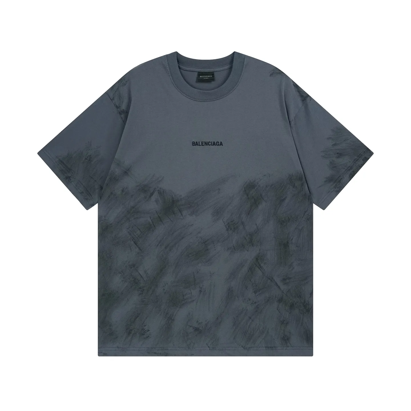 🅿️210 Real photos [Top version. Official website quality] BALENCI*GA/Paris #2025 new style. Front and back letter LOGO embroidery, hand-painted graffiti, distressed short-sleeved T-shirt, full of design. Welcome to compare. Notice! ️The fabric uses genuine environmentally friendly dyes, custom-woven and dyed 100% cotton double yarn, weight 260 grams, the cloth surface is clean. The cloth pattern is clear, soft and comfortable. The threads are dyed with no color difference. The classic letter LOGO is embroidered using imported Tajima embroidery machine. Ready-to-wear hand drawn doodles. Extra heavy craftsmanship. . Restore brick cabinets, adopt OS loose shoulder style. Same style for men and women. Code: BL253718 Color: dark gray blue Size: XS S M L