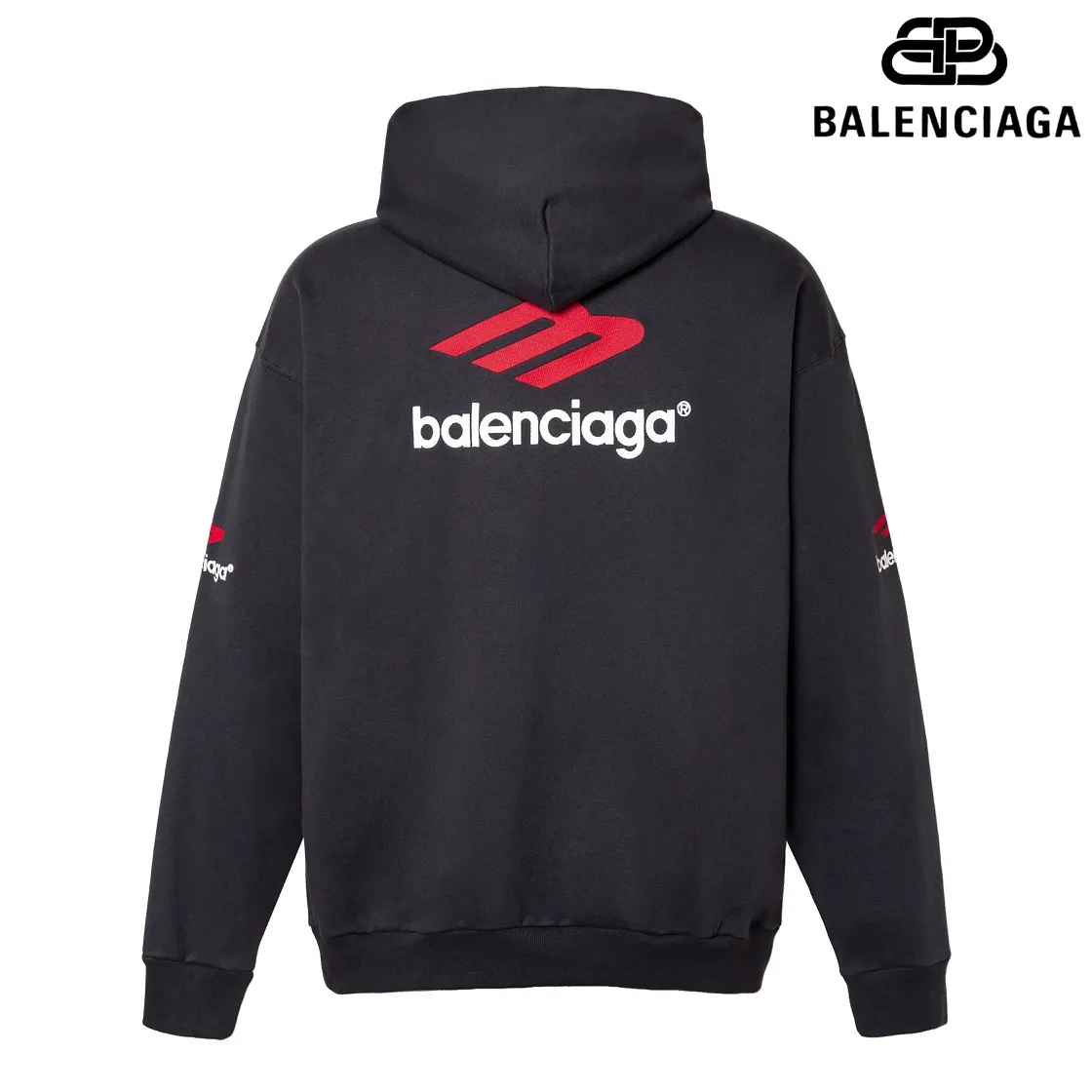 🅿️286 7152# Detailed picture Top version [BALENCIA*GA] Official website quality Paris new 3M letter large LOGO embroidery series hooded sweatshirt OS version Loose dropped shoulders Unisex style Fabric: 480g 100% cotton terry David sweater Technology: Embroidery on the front and rear panels on the left and right sleeves Garment wash Shaping Fixed color Color: Gray blue White Size: XS S M L