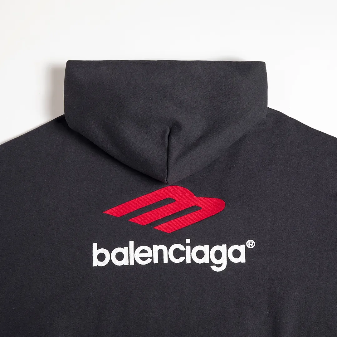 🅿️286 7152# Detailed picture Top version [BALENCIA*GA] Official website quality Paris new 3M letter large LOGO embroidery series hooded sweatshirt OS version Loose dropped shoulders Unisex style Fabric: 480g 100% cotton terry David sweater Technology: Embroidery on the front and rear panels on the left and right sleeves Garment wash Shaping Fixed color Color: Gray blue White Size: XS S M L