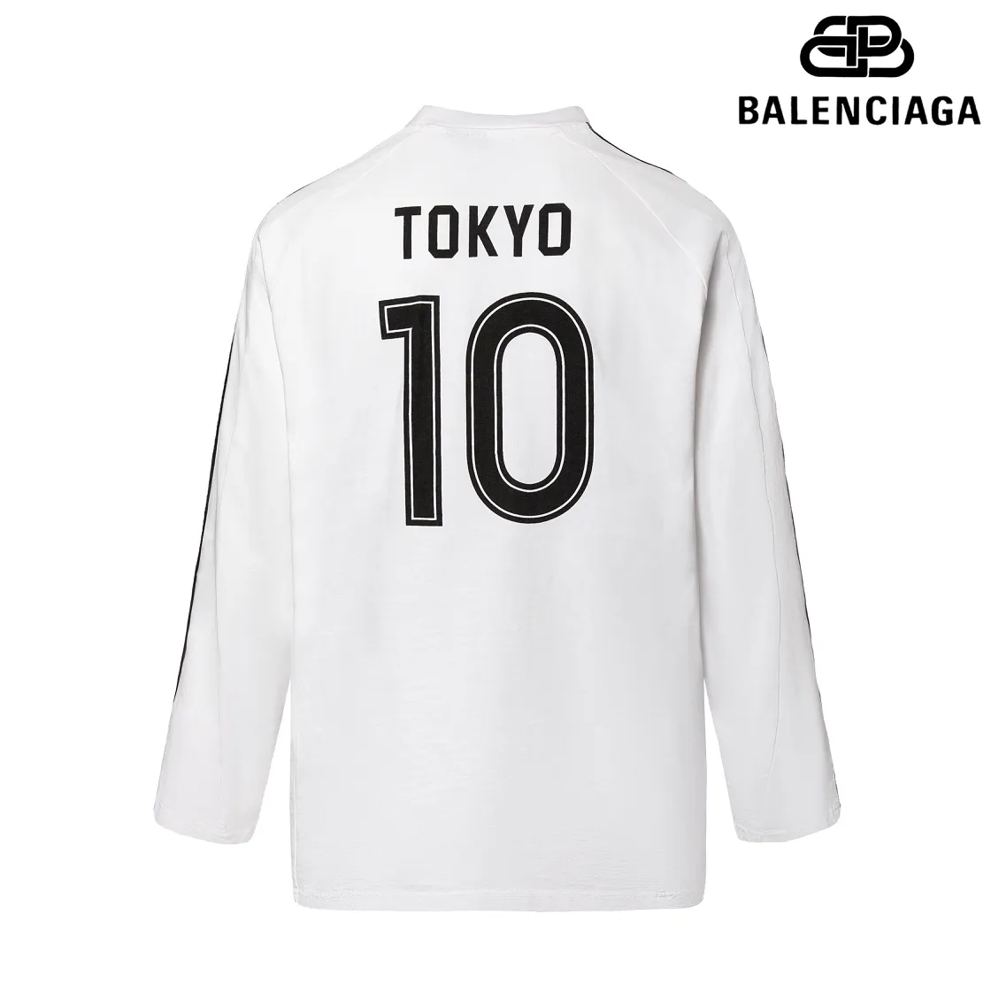 🅿️250 8151# Detailed picture Top version [[BALENCIA*GA] official website quality Paris new joint football jersey long-sleeved T-shirt OS version Loose dropped shoulders Unisex fabric: 260g 100% cotton double yarn Process: front and rear panel printing front panel embroidery garment wash shaping solid color Color: black white pink red fluorescent yellow Size: XS S M L