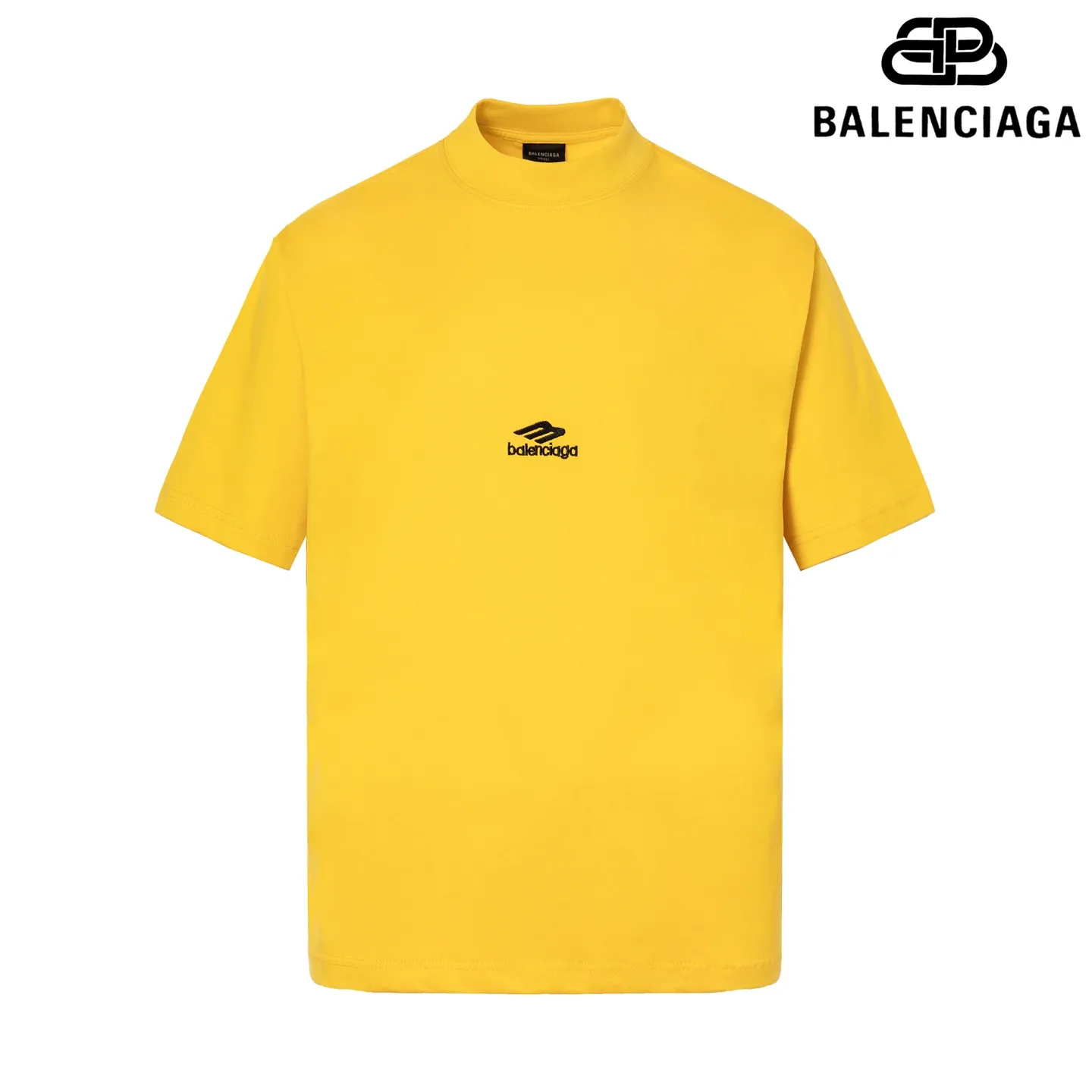 🅿️180 9207# Detailed picture Top version [[BALENCIA*GA] official website quality Paris new ski series 3M size LOGO embroidered short-sleeved T-shirt OS version Loose dropped shoulders Unisex style Fabric: 260g 100% cotton double yarn Technology: Front and back embroidery Garment washing Shape solid Color: Black Blue Yellow Size: XS S M L