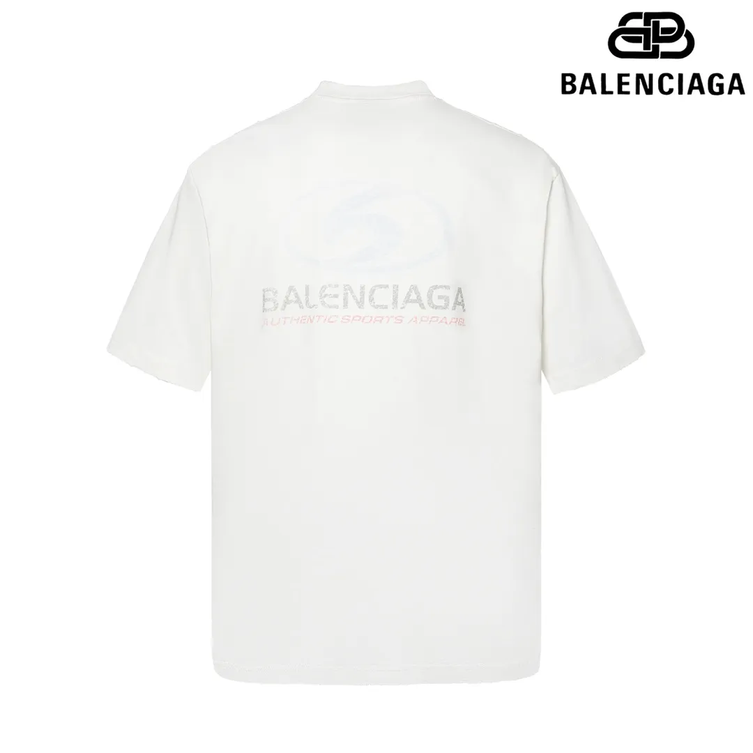 🅿️160 9132# Detailed picture Top version [[BALENCIA*GA] official website quality Paris new blur surfing LOGO pattern printed short-sleeved T-shirt OS version loose dropped shoulders Unisex fabric: 260 grams 100% cotton double yarn Process: front and rear panel printing Garment wash worn distressed fixed color Color: white Size: XS S M L