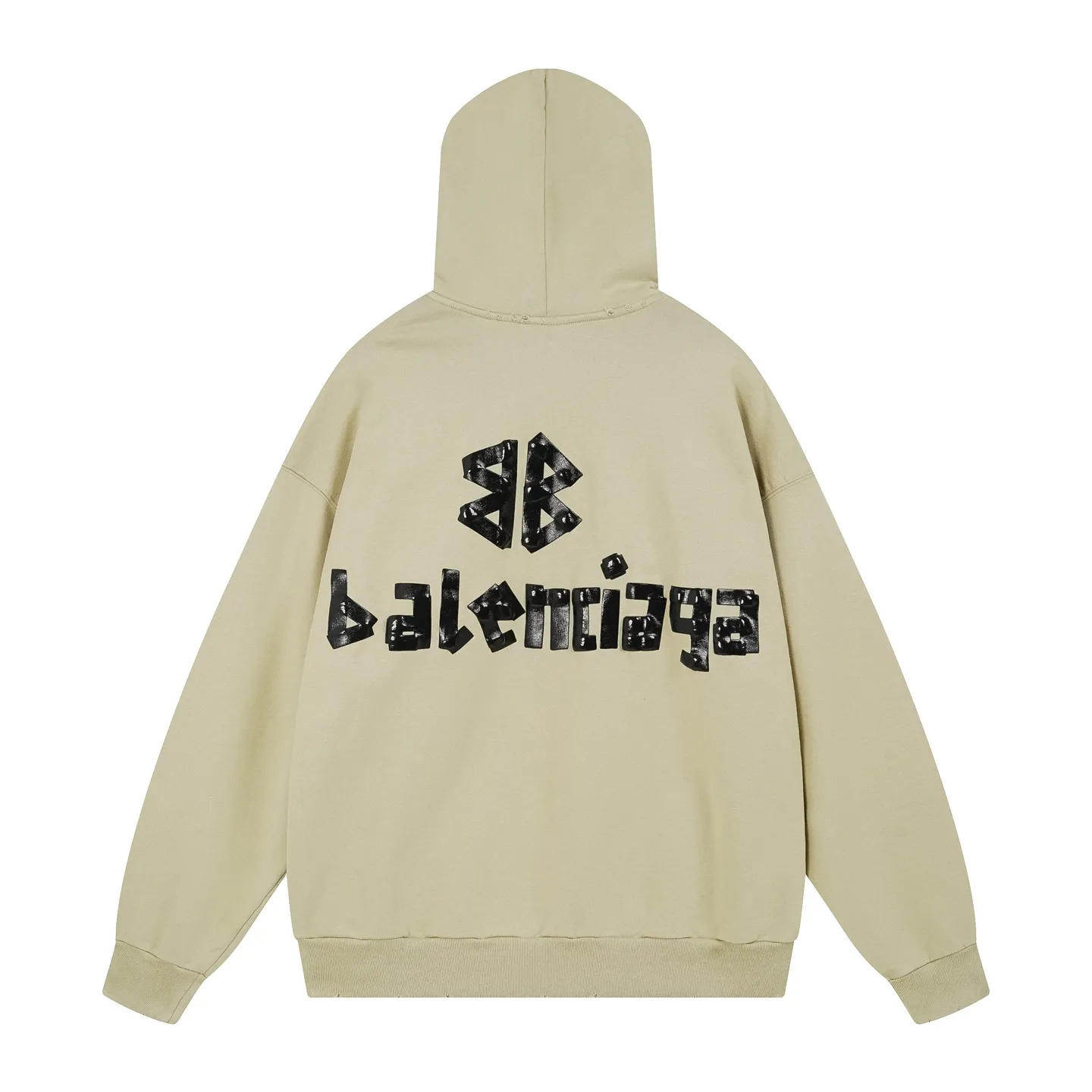 🅿️420 - BALENCI*GA 24ss Paris hot-selling tape hooded sweatshirt. The front and back panels are printed with tape direct printing. Many hand-made grinding. The ready-made clothes are washed and worn. The cloth surface is clean. The cloth pattern is clear, super heavy work. Soft and comfortable. Exclusively pattern-woven and dyed 450g fabric. Threads are dyed in the same vat with zero color difference. Different from the market currency. The version adopts os loose shoulder version. Welcome to compare, same style for men and women. -Color: Iron gray blue, Paris blue, washed black, burgundy, fluorescent yellow, green, khaki -SIZE: XS S M L style number 8912#
